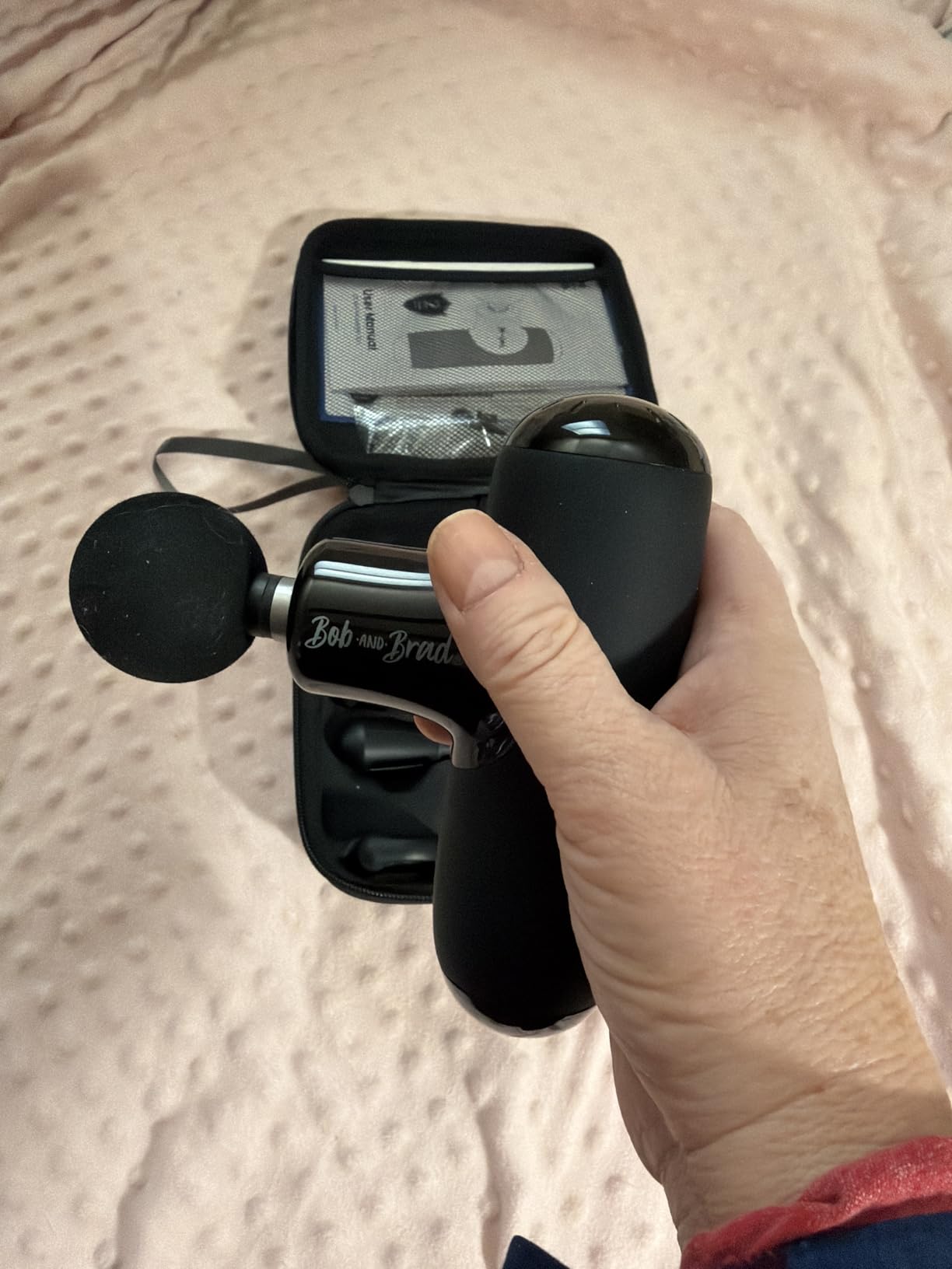 BOB AND BRAD Q2 Pro Mini Massage Gun with Heat and Cold, Pocket-Sized Deep Tissue Massager, HSA Portable Percussion Muscle Massager Gun customer photo 2