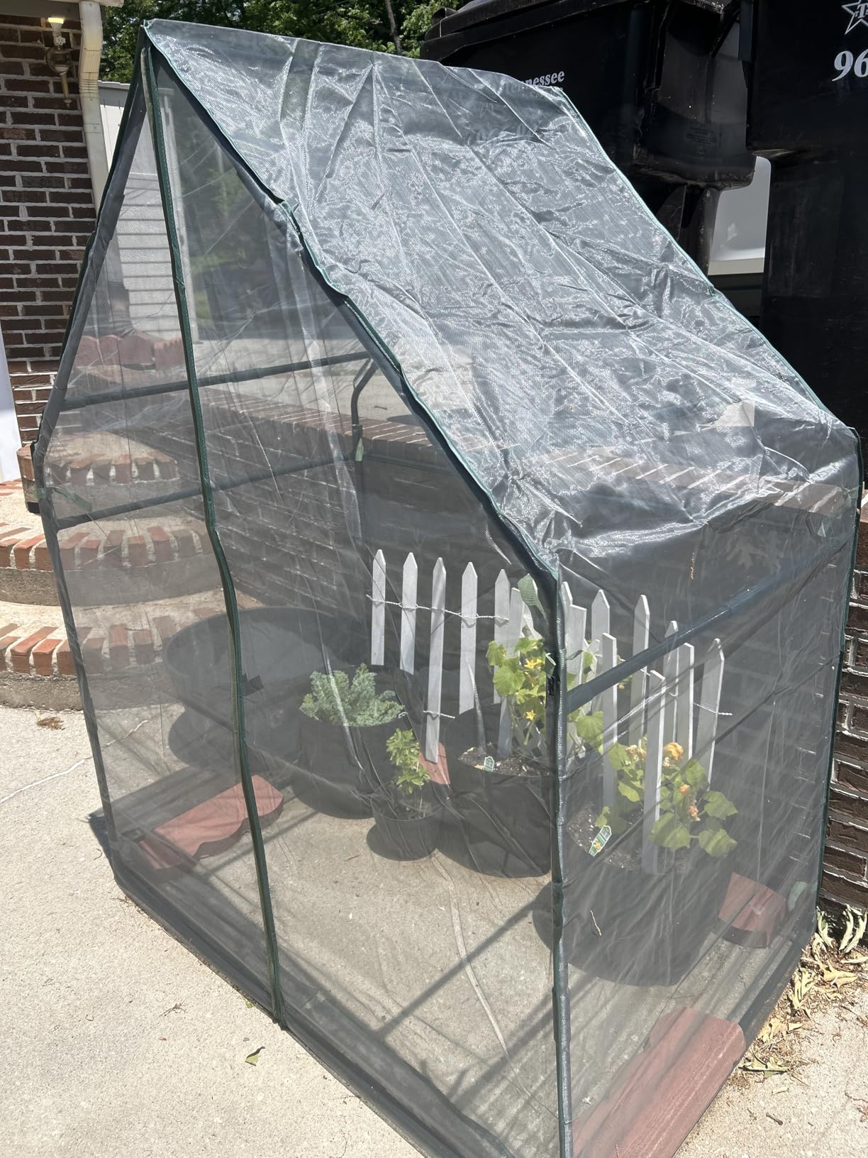 Gardzen Mini Greenhouse with Zipper Mesh Cover, Steel Frame Portable Outdoor Greenhouse, Enhanced Ventilation, Ideal for Spring, Summer & Fall 36.2