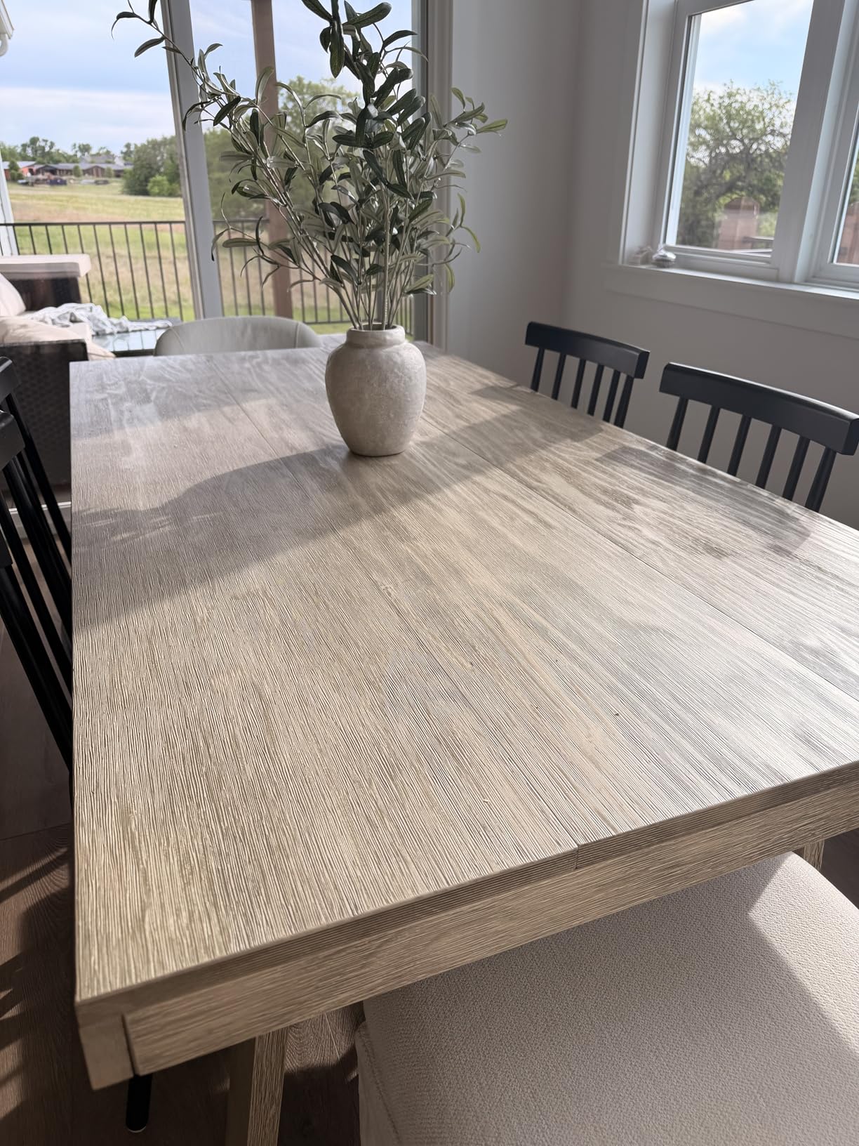 Plank+Beam Classic 72 Inch Dining Table, Rectangular, Pecan Wirebrush | Non-Toxic Finishes, Versatile Design, Farmhouse Design, Elegant Details, Easy Assembly, Quick Setup, Solid Wood customer photo 2