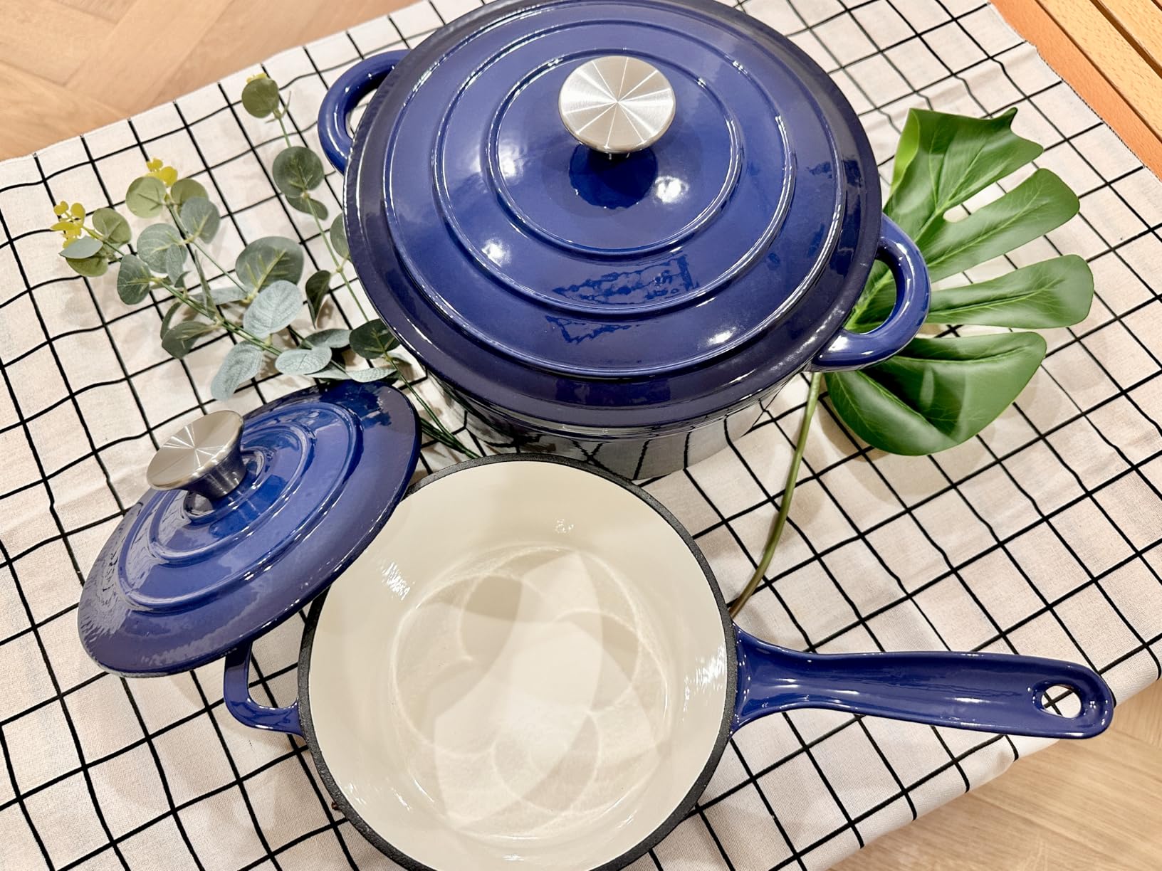 Kitchen Academy Enameled Cast Iron Cookware Sets - 7Pcs Pots and Pans Set Non Toxic, Induction Dutch Oven Set, PFOA&PFAS Free customer photo 1