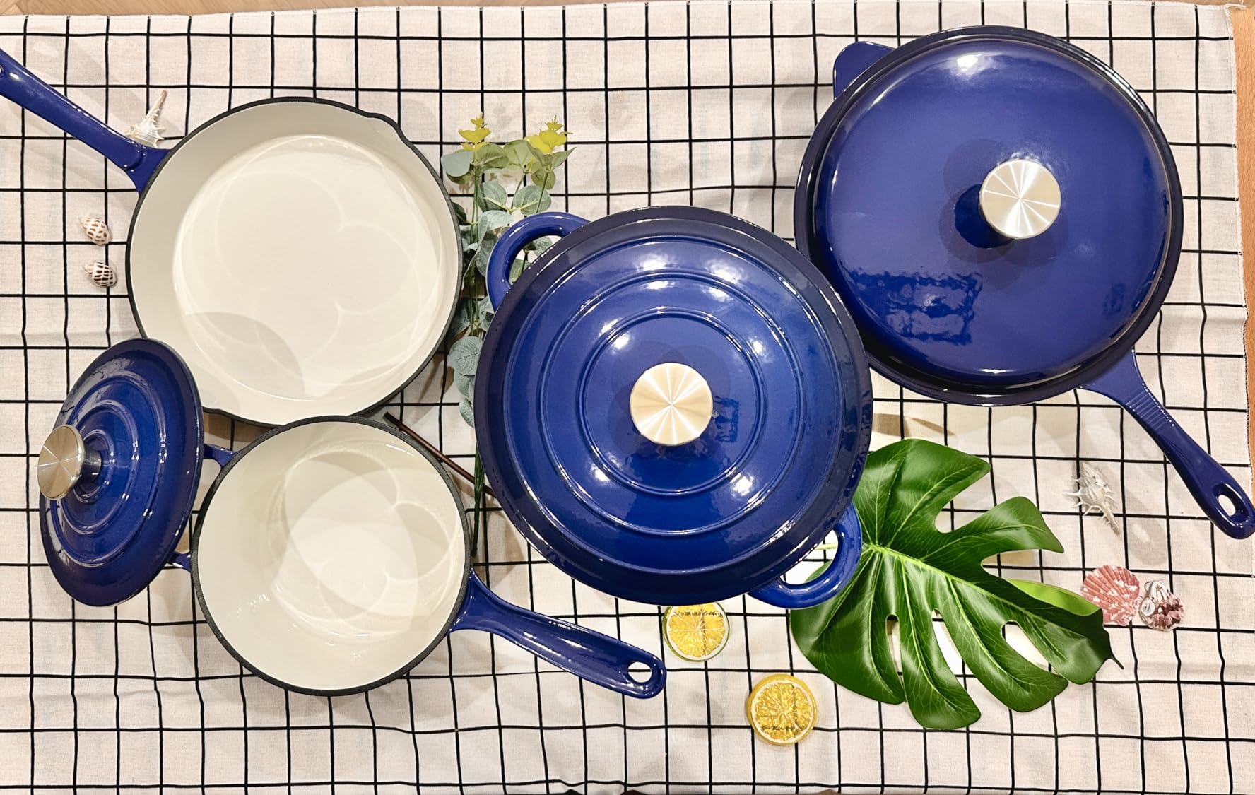 Kitchen Academy Enameled Cast Iron Cookware Sets - 7Pcs Pots and Pans Set Non Toxic, Induction Dutch Oven Set, PFOA&PFAS Free customer photo 2