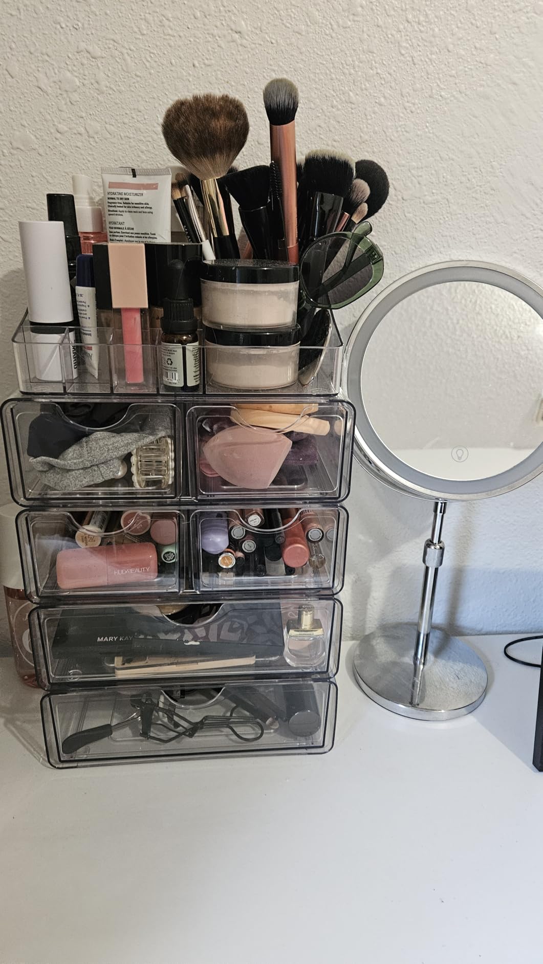 Vtopmart 3 Tier Clear Makeup Organizer with Drawer, Cosmetic Storage for Dresser Countertop and Bathroom Vanity, Beauty Holder for Lipstick Brush Skincare customer photo 1