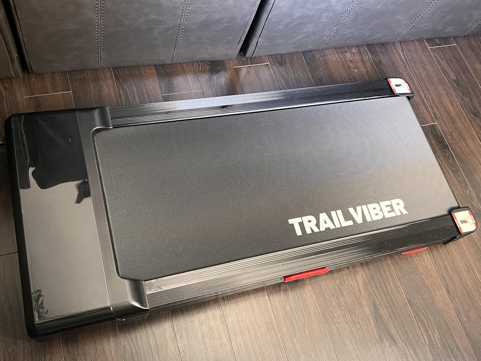 TRAILVIBER Walking Pad Treadmill with 12% 9-Level Auto Incline, 450 lbs Capacity RGB LED Screen, Bluetooth Speaker Under Desk Treadmill, Compact Treadmills for Home Hiking, Black customer photo 1