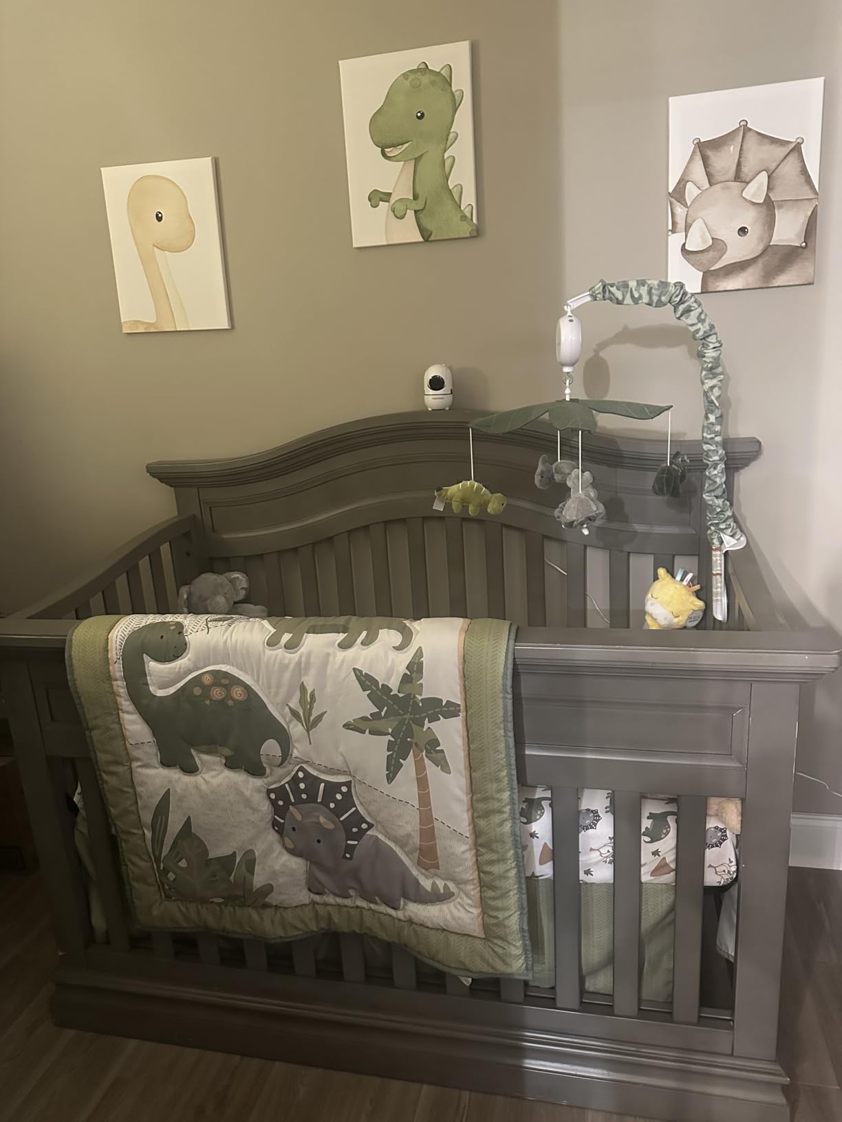 The Peanutshell 3 Piece Baby Crib Bedding Set for Boys - Newborn, Infant & Toddler Nursery Bed Set Decor with Fitted Crib Sheet, Dust Ruffle Comforter - Dinosaur Dreams customer photo 2