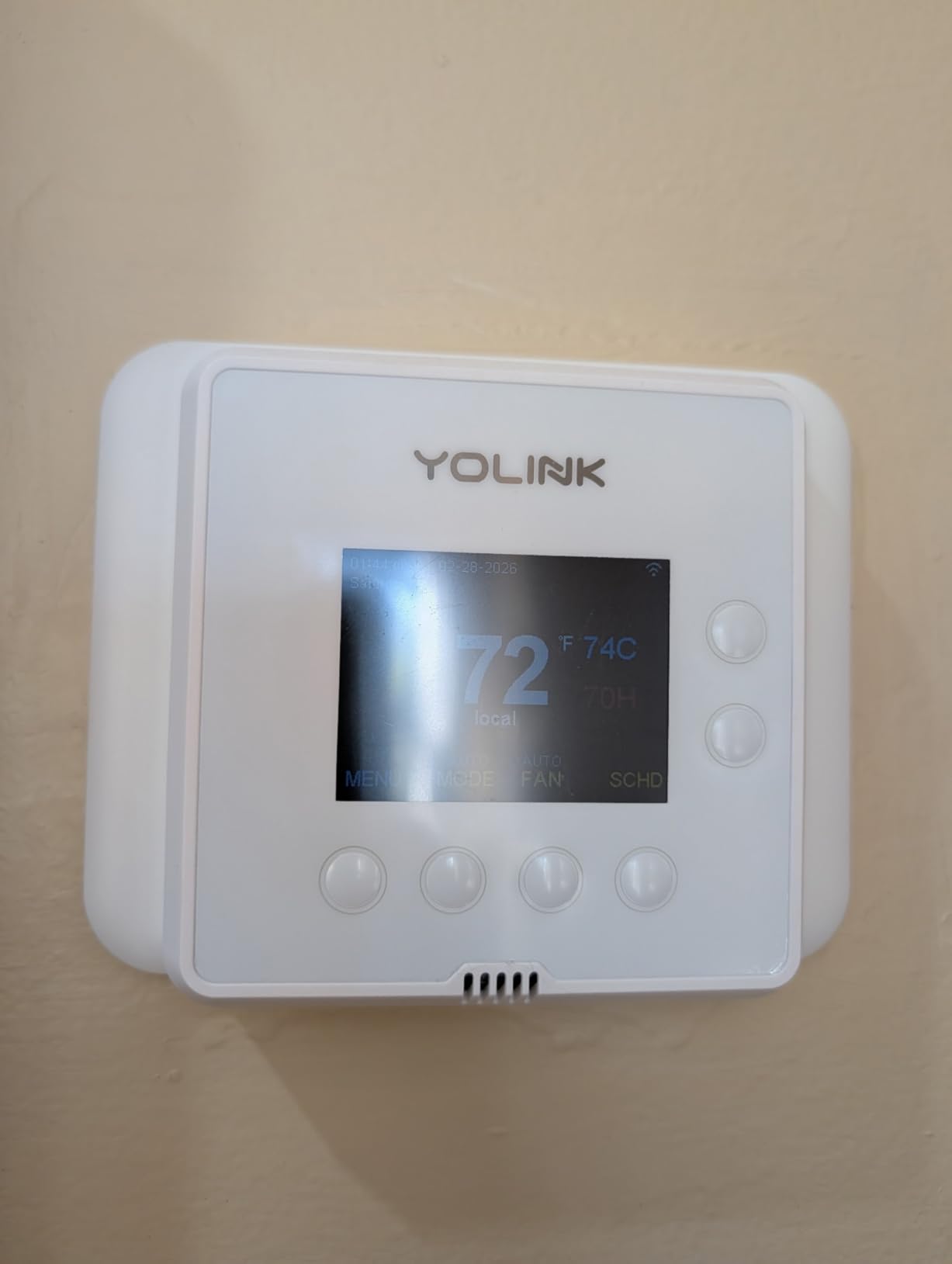 YoLink Thermostat 2, Smart Home & Commercial Thermostat with Dual-Stage Heating & Cooling, Heat Pump Support, External Sensors, Remote App Control, Alexa & Google, LoRa Longest Range, Hub Required customer photo 1
