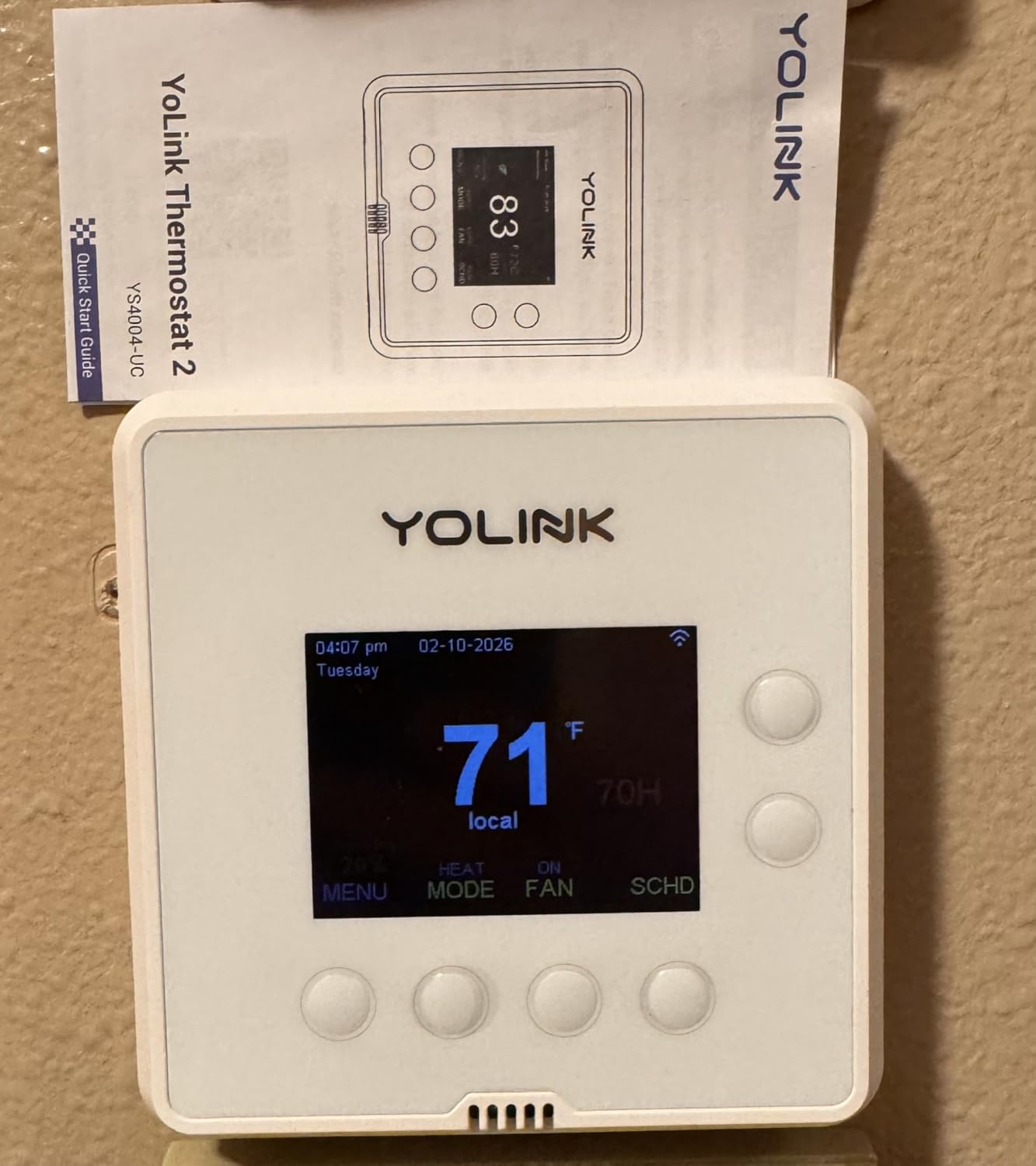 YoLink Thermostat 2, Smart Home & Commercial Thermostat with Dual-Stage Heating & Cooling, Heat Pump Support, External Sensors, Remote App Control, Alexa & Google, LoRa Longest Range, Hub Required customer photo 2