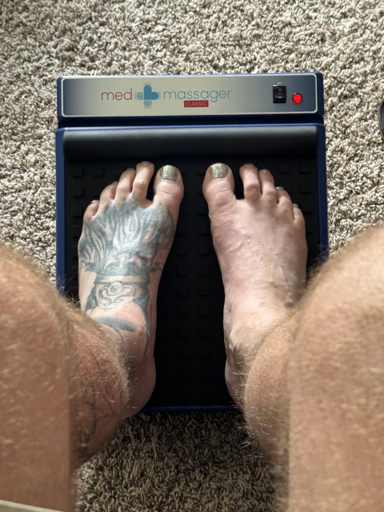 MedMassager Foot Massager Classic | Deep Tissue Massage Therapy, at-Home Massager, Dual Speed, Portable & Compact, Fast Relief from Neuropathy, Improves Blood Circulation MMF08 customer photo 1