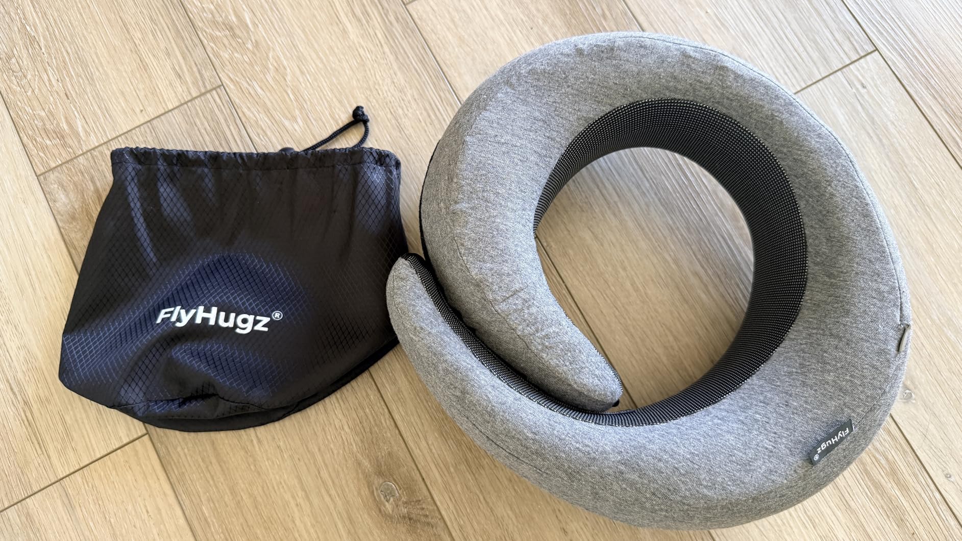 FlyHugz Neck Travel Pillow Memory Foam Neck Pillow for Comfort on Airplane Compact and Ergonomic Design for Travel, Car Rides, and Home Use Ideal for Adults and Kids. customer photo 2