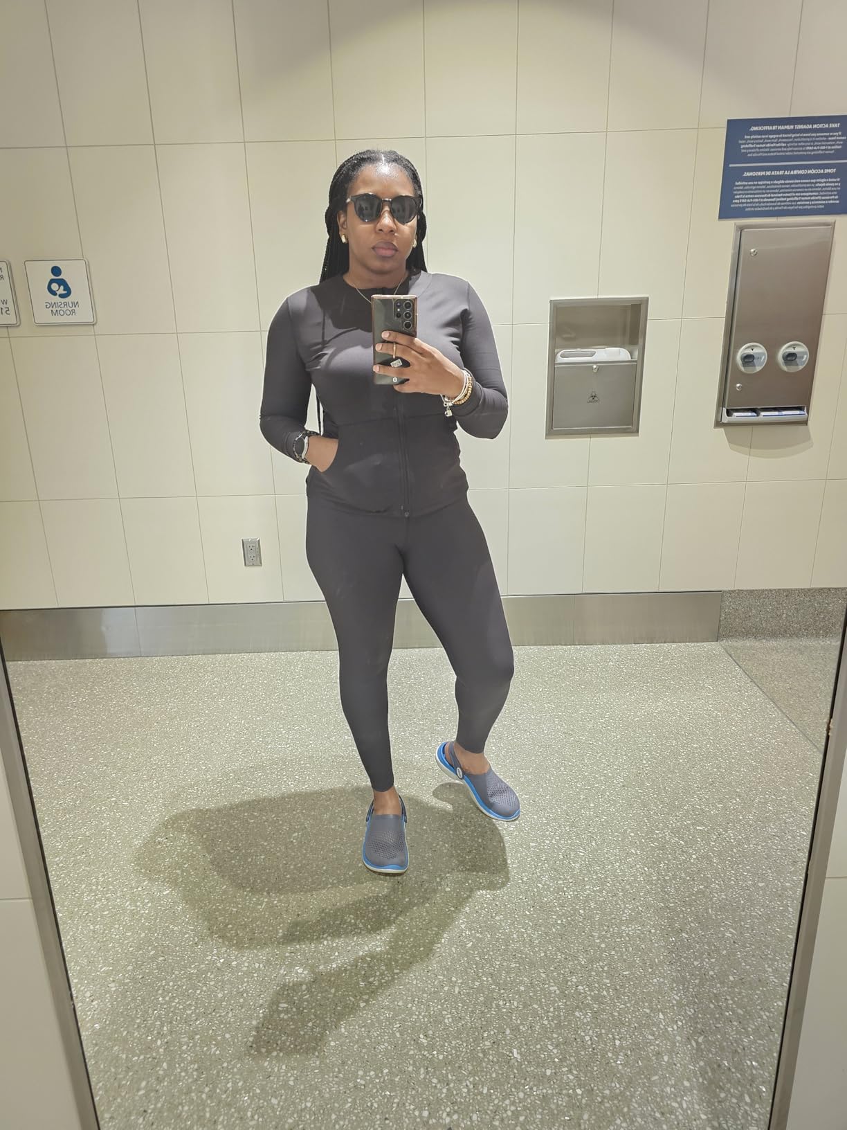 Two Piece Outfits Women Tracksuit Sets Long Sleeve Zip Up Jacket & Leggings for Gym Workout Set customer photo 1