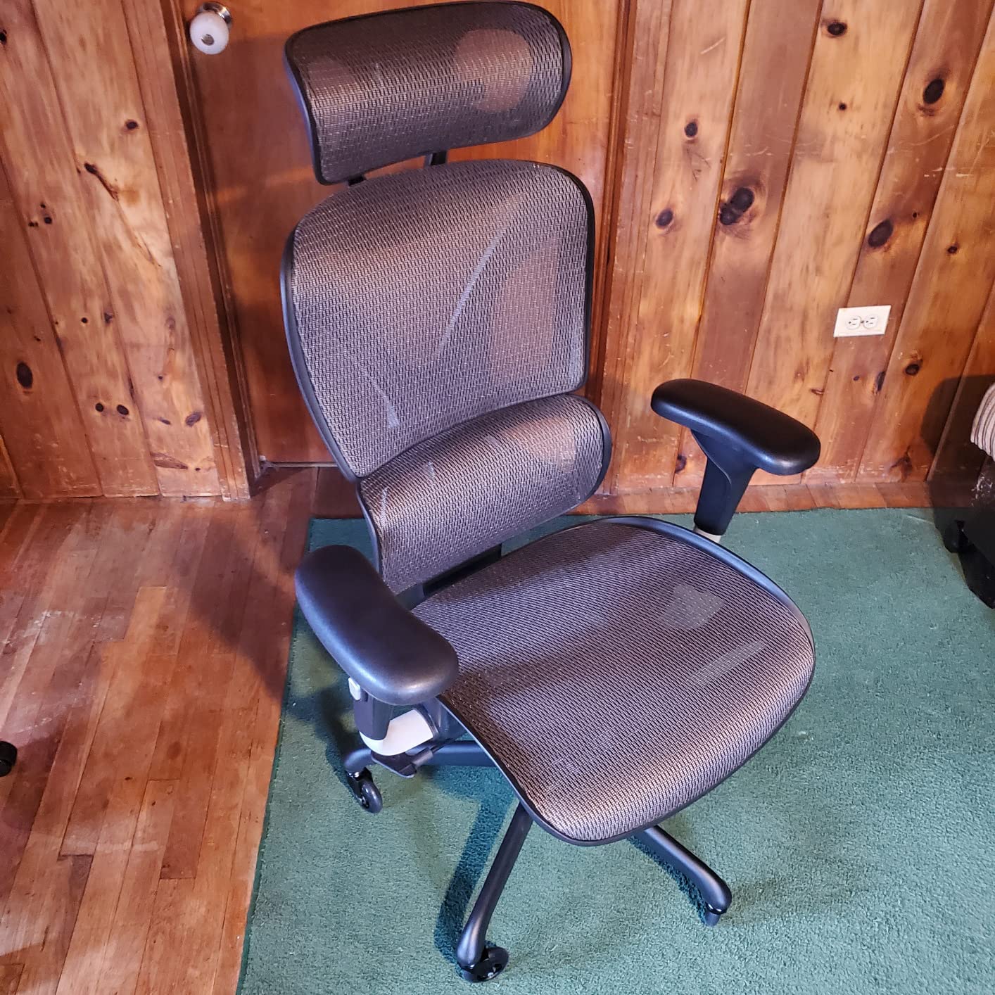 GABRYLLY Ergonomic Office Chair, Big and Tall Mesh Chair with Lumbar Support, 3D armrest - 215° Rotation, Adjustable Headrest & Soft Seat, Durable Computer Chair 350LBS for Work Gaming customer photo 2
