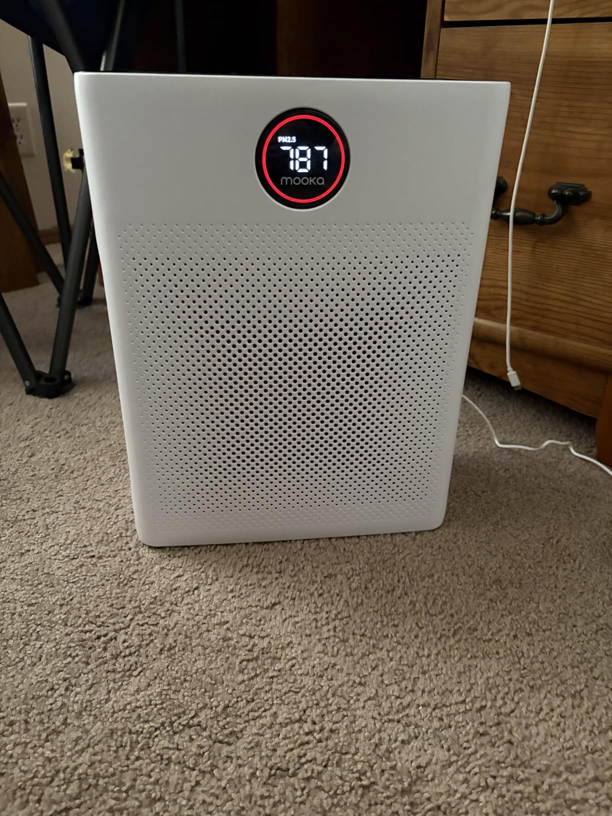 MOOKA Air Purifiers for Home Large Room up to 2200sq.ft, Washable Filter, PM 2.5 Display Air Quality Sensor for Pets, PR1 White customer photo 1