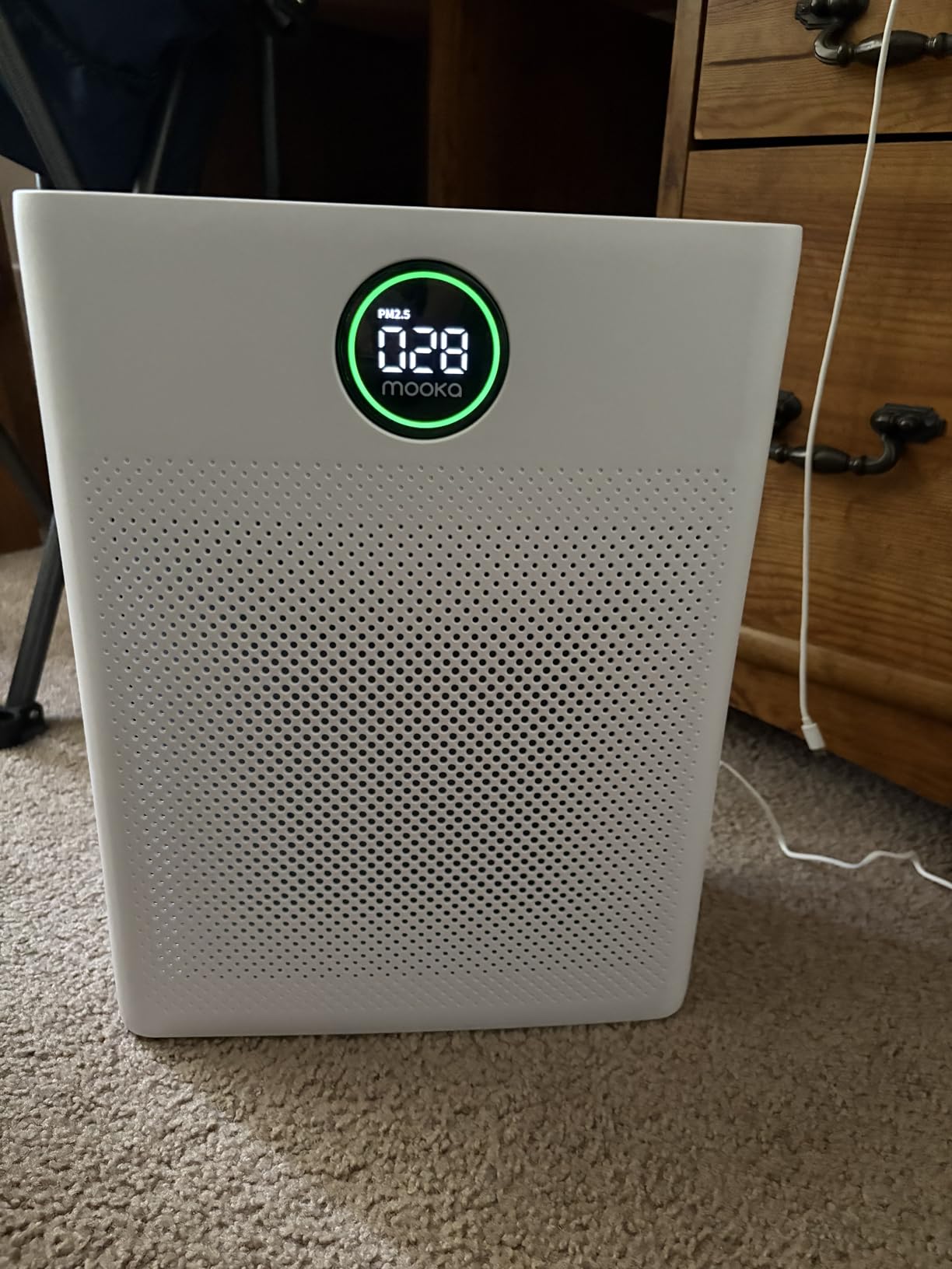 MOOKA Air Purifiers for Home Large Room up to 2200sq.ft, Washable Filter, PM 2.5 Display Air Quality Sensor for Pets, PR1 White customer photo 2