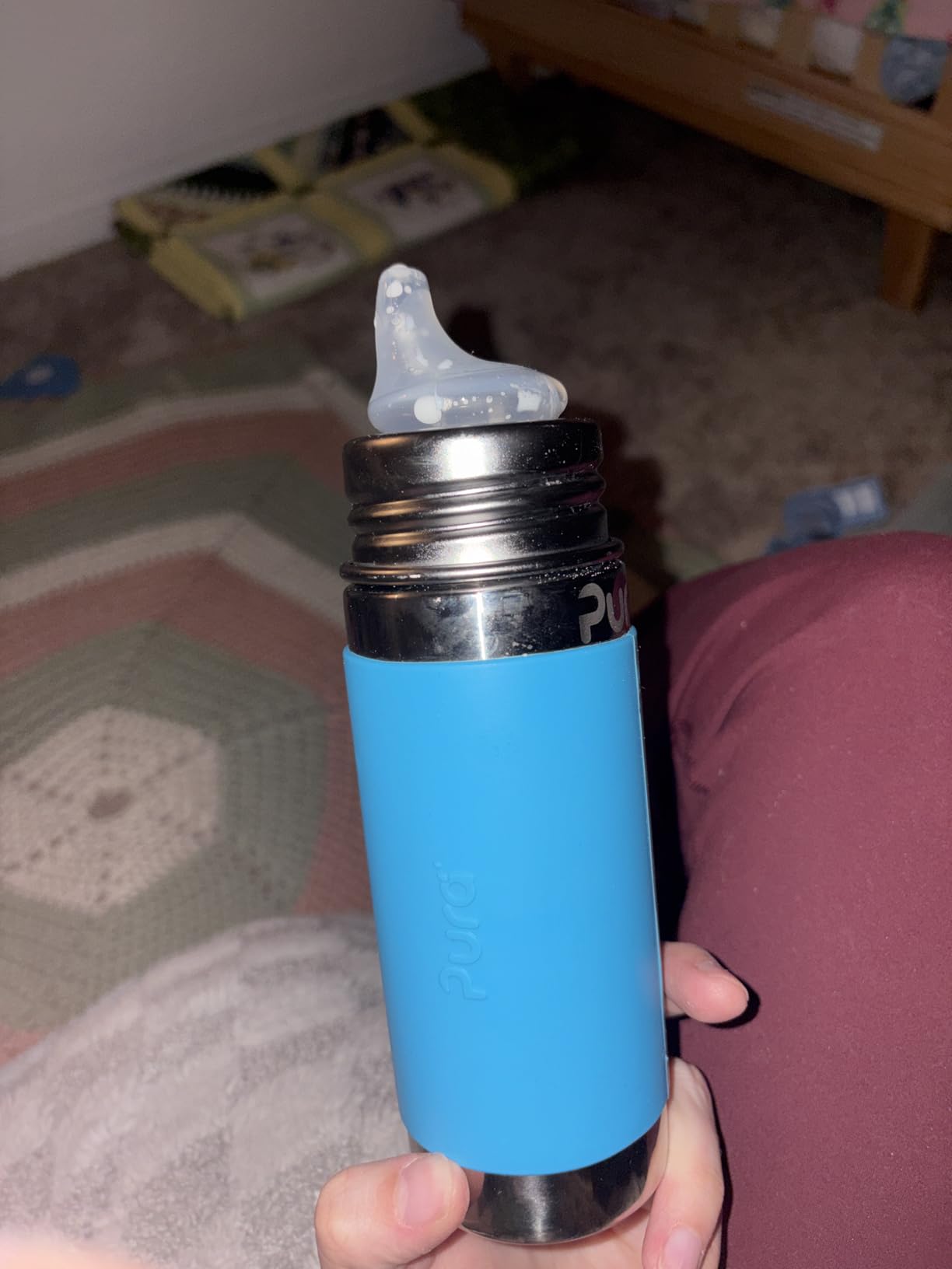 Pura Toddler, Baby Straw Bottle - Stainless Steel, Plastic Free, Silicone Straw, Aqua Swirl customer photo 1