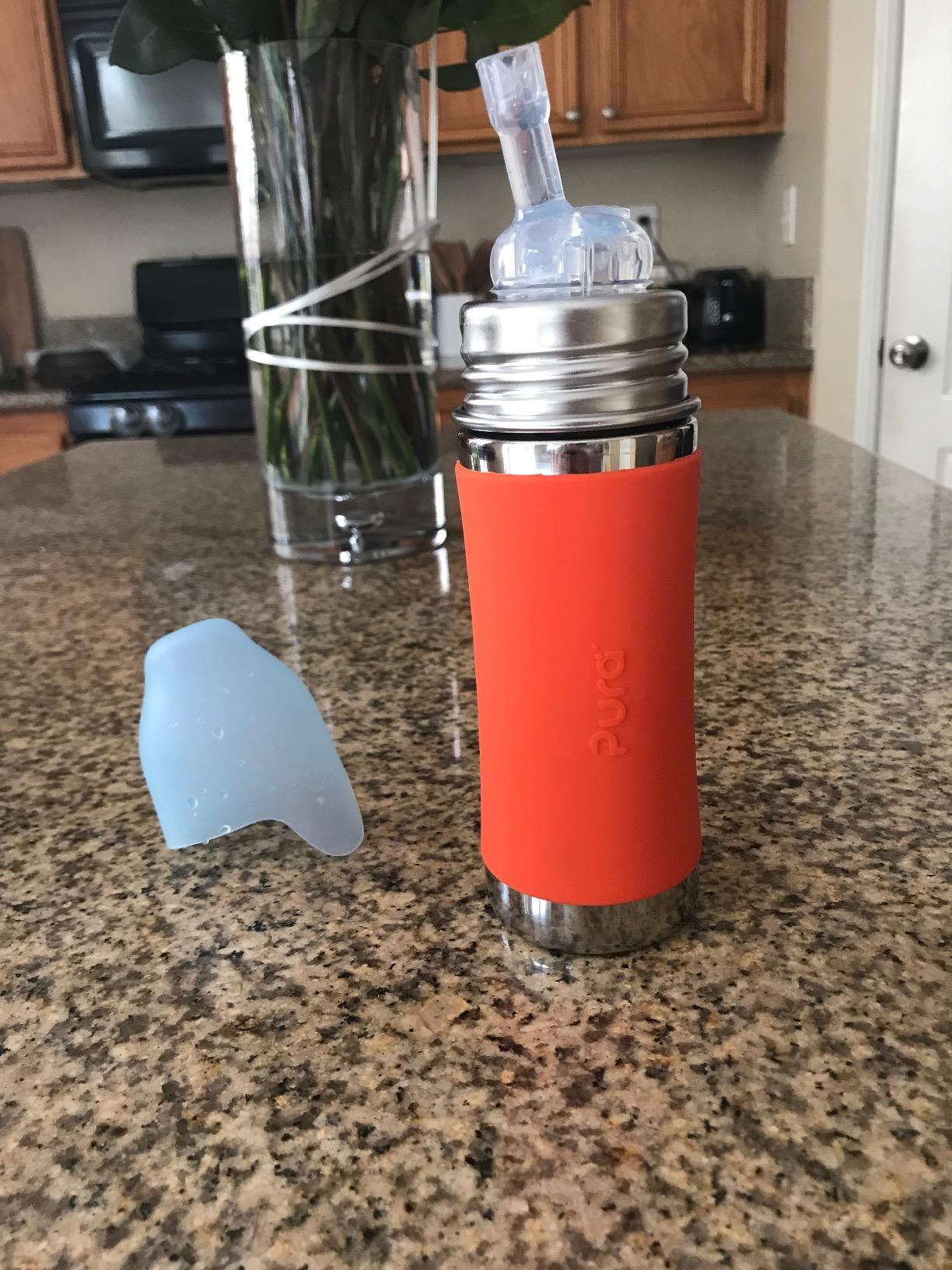 Pura Toddler, Baby Straw Bottle - Stainless Steel, Plastic Free, Silicone Straw, Aqua Swirl customer photo 2