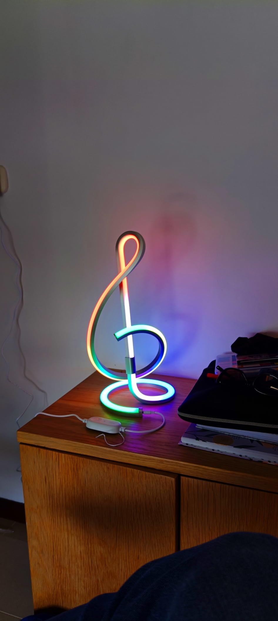 Lepro TB2 AI Smart Table Lamp, RGB+IC Addressable LED Lamps Alexa Google Home Enable, APP Control DIY Color Changing Modern Spiral Lamp, Music Sync, AI Generated Lighting LLM, 2.4 GHz WiFi/Bluetooth customer photo 1
