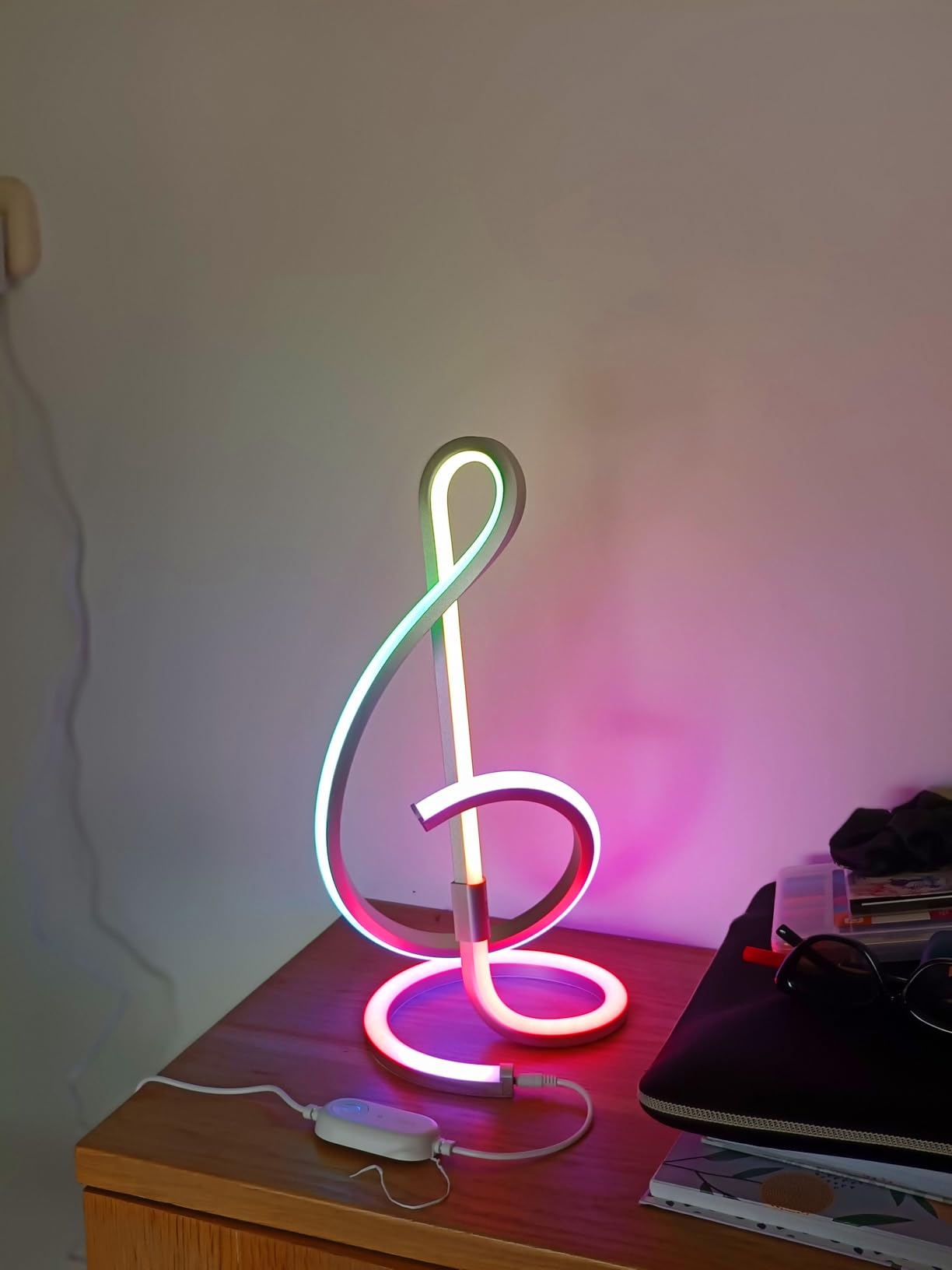 Lepro TB2 AI Smart Table Lamp, RGB+IC Addressable LED Lamps Alexa Google Home Enable, APP Control DIY Color Changing Modern Spiral Lamp, Music Sync, AI Generated Lighting LLM, 2.4 GHz WiFi/Bluetooth customer photo 2