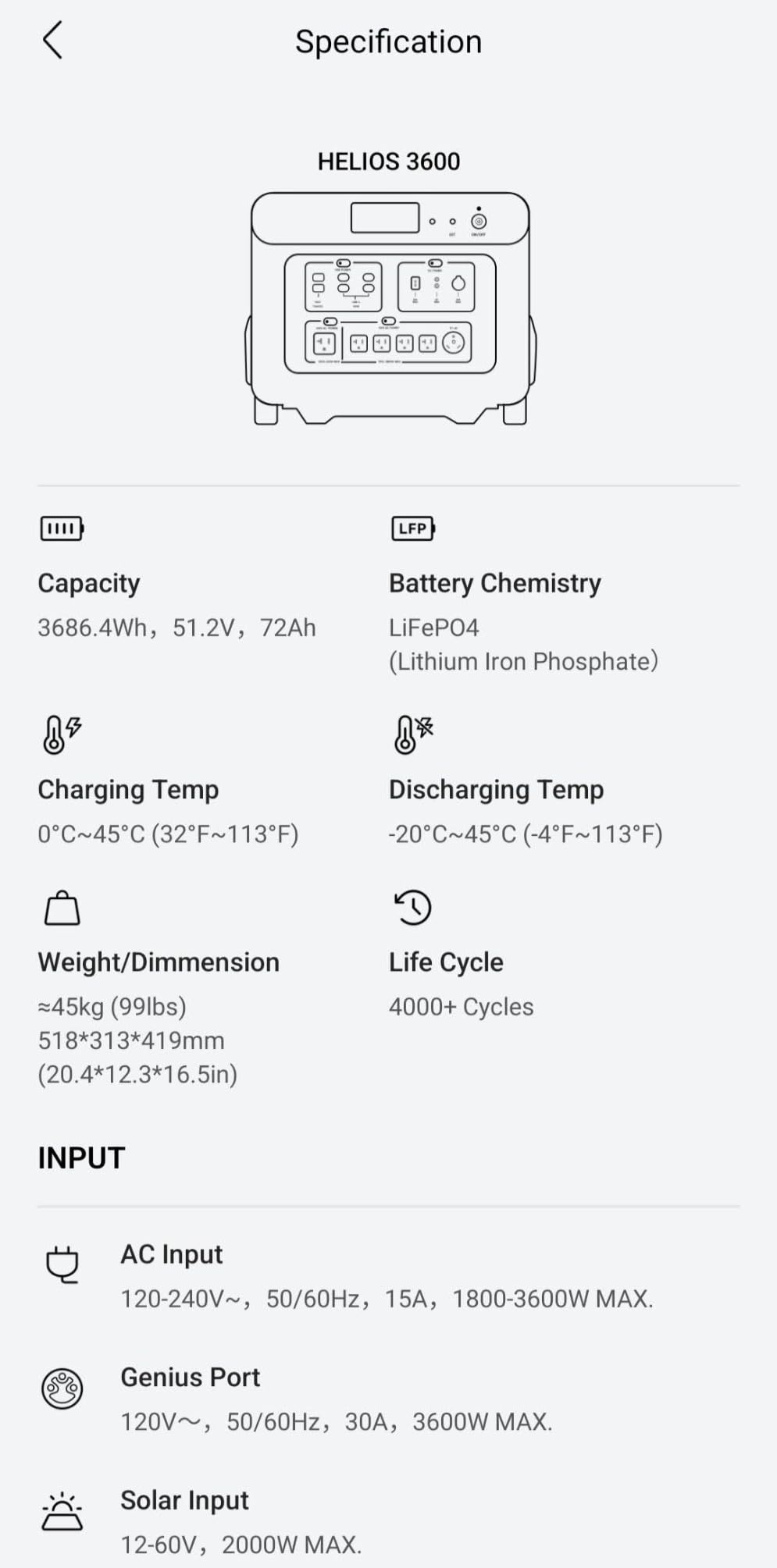 GROWATT HELIOS 3600 Portable Power Station with 400W Solar Panel, 3600Wh LFP Battery, Expandable to 240V/7200W AC Output, Up to 36kWh, Solar Electric Generator for Whole House Backup, RVs, Emergencies customer photo 2
