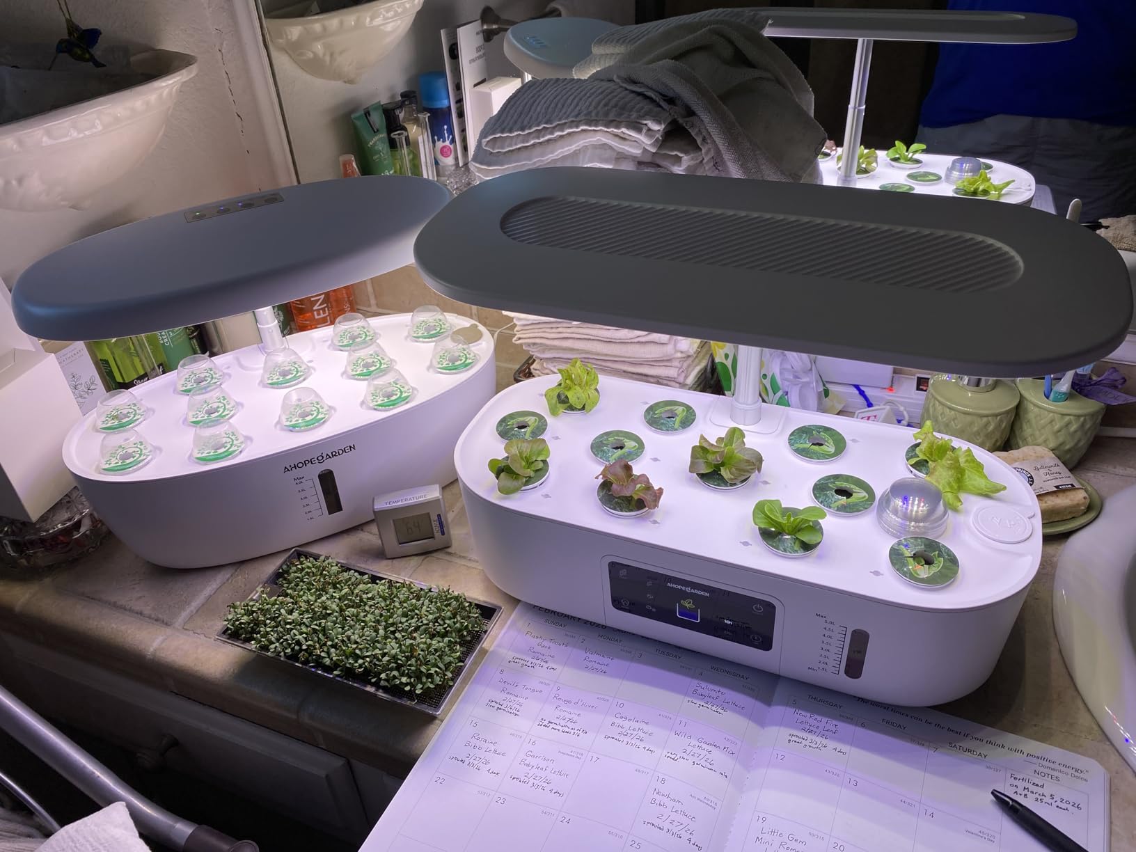 Ahopegarden Hydroponics Growing System Kit Indoor Herb Garden with Grow Light 12 Pods, LCD Touch Panel Hydroponic Planter, Planting Height Up to 17 in customer photo 1