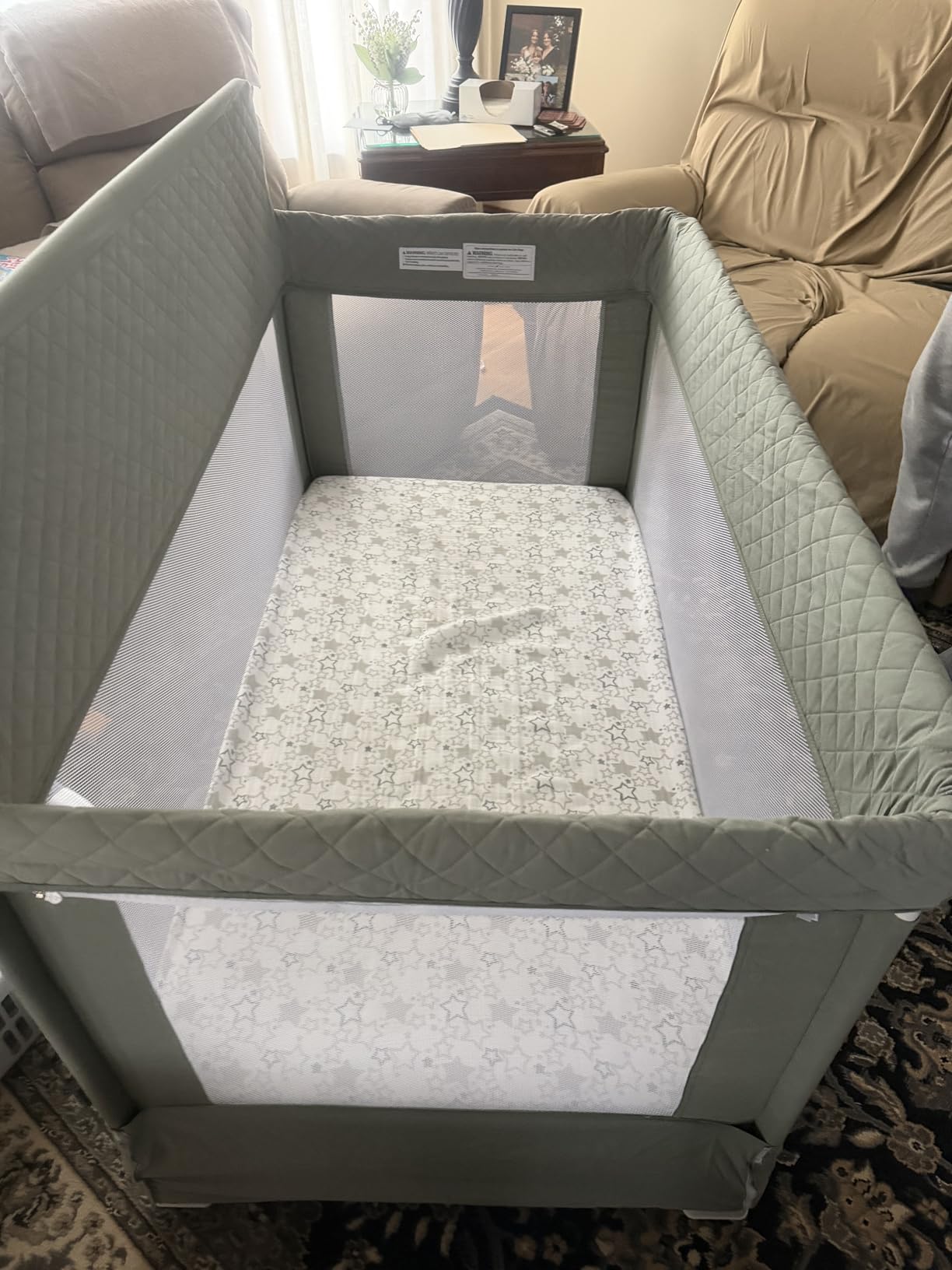 Baby Delight Lunaire Full Size Crib | Breathable Mesh Baby Crib | Tool-Free Assembly Baby Bed | Charcoal Tweed customer photo 2