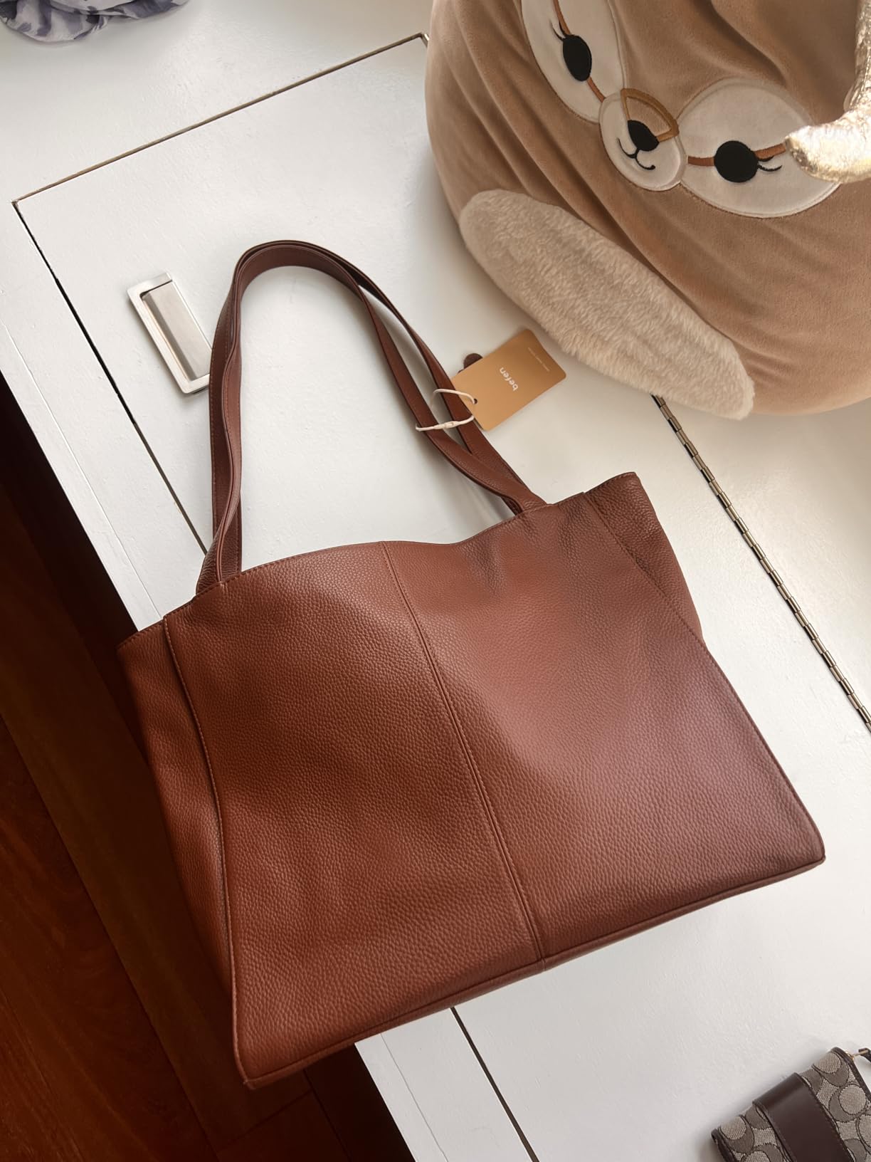befen Genuine Leather Tote Bag for Women Work, Women's Leather Shoulder Bags Purses Satchel Handbags with Laptop Compartment customer photo 1