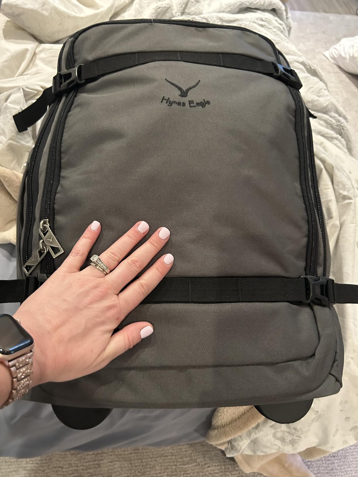Hynes Eagle Rolling Backpack 42L Backpack with Wheels Airline Approved Carry on Luggage Laptop Travel Suitcase Bag for Women Men Mint Green customer photo 1
