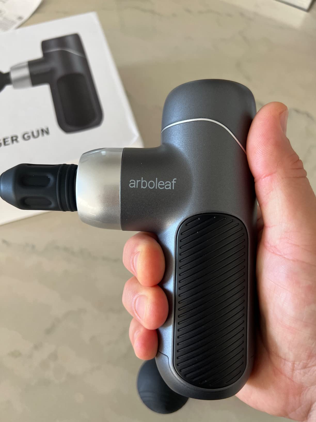 arboleaf Mini Thermacool Massage Gun, Heat and Cool Muscle Massager for Back Pain Relief, Hot Cold Percussion Massage, Heated Travel Massager Handheld Quiet, Gifts for Him Her customer photo 2