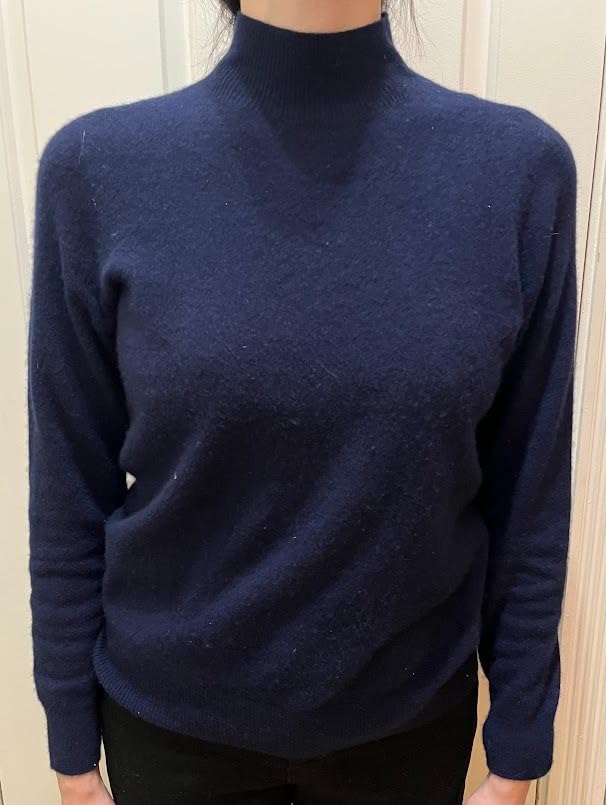 Women's 100% Pure Cashmere Sweater Mock Neck Long Sleeve Warm Leisure 2025 Fall Winter Knit Pullover customer photo 1
