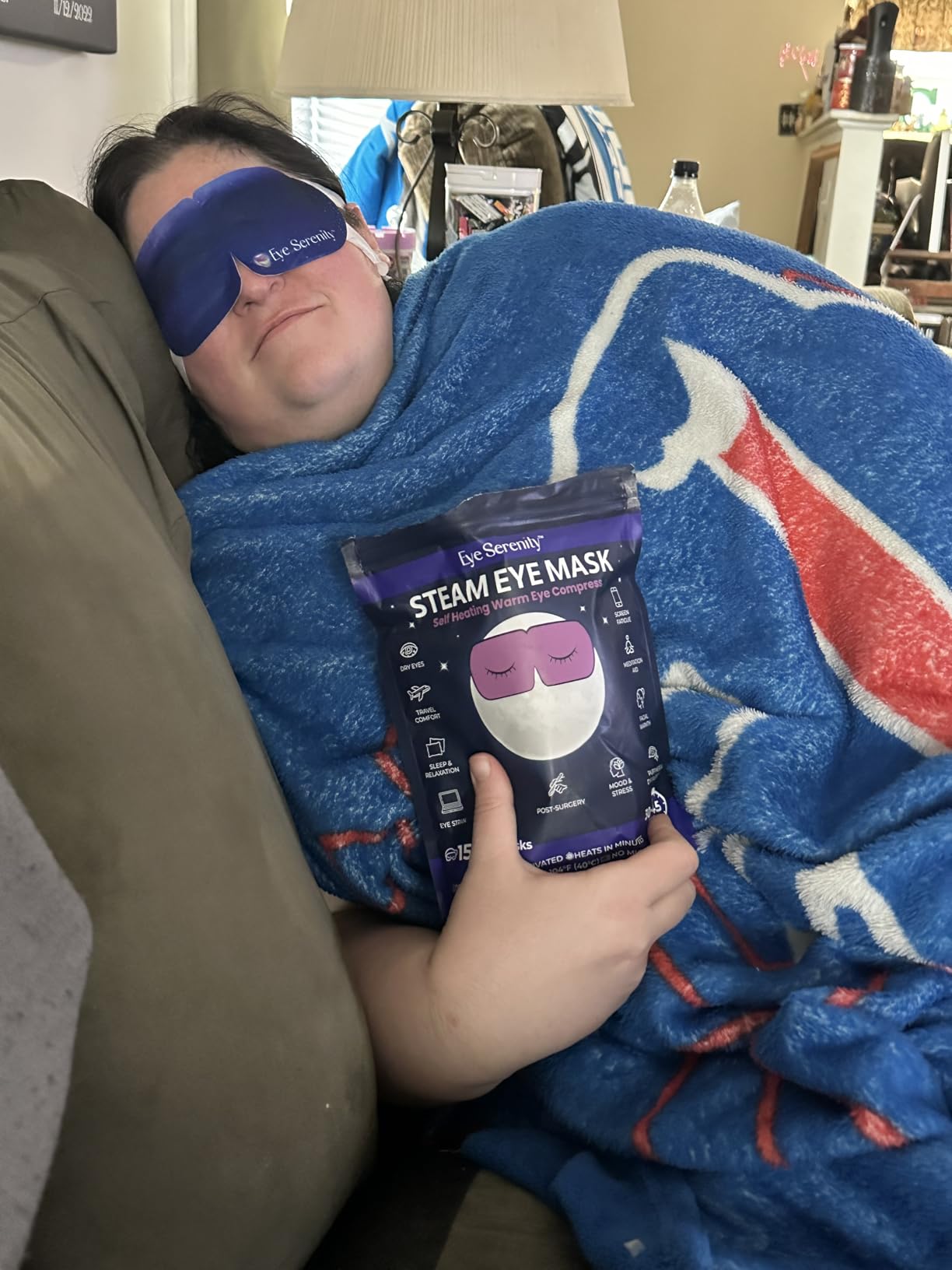 Eye Serenity Steam Eye Mask, Heated Eye Mask, Self Heating Warm Compress for Dry Eyes, Fast Relief for Stye, Puffy Sensitive Eyes, Moist Heat, Gift for Women and Men - Unscented customer photo 2