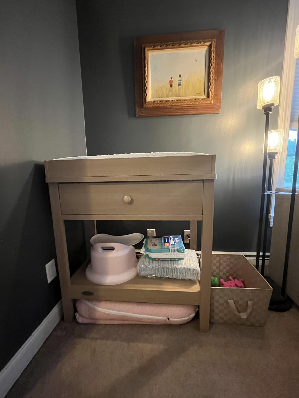 Graco Storage Baby Changing Table (Driftwood) - GREENGUARD Gold Certified, Changing Table with Drawer, Changing Table Topper, Perfect for Any Nursery Decor customer photo 1