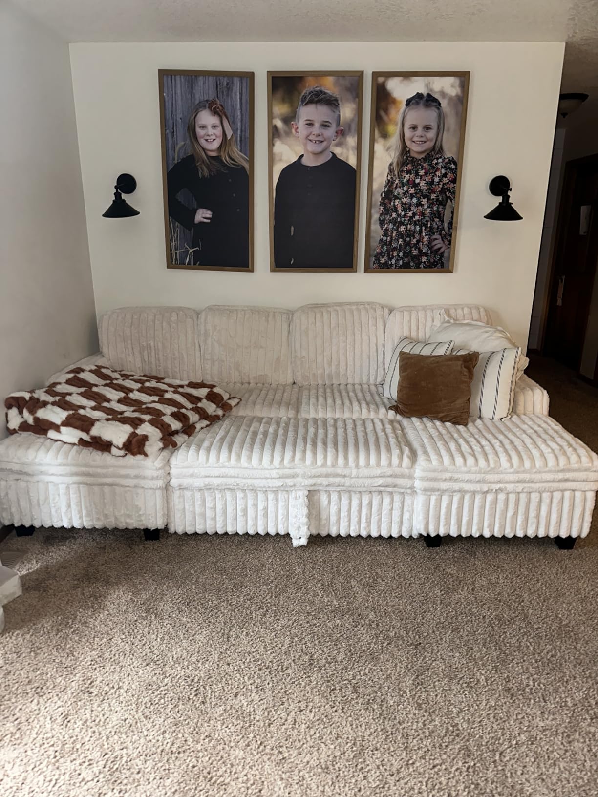 Belffin Oversized Sofa Bed Modular Sectional Sleeper Sofa with Pull Out Bed L Shaped Couch with Storage Chaise Black Couch customer photo 1