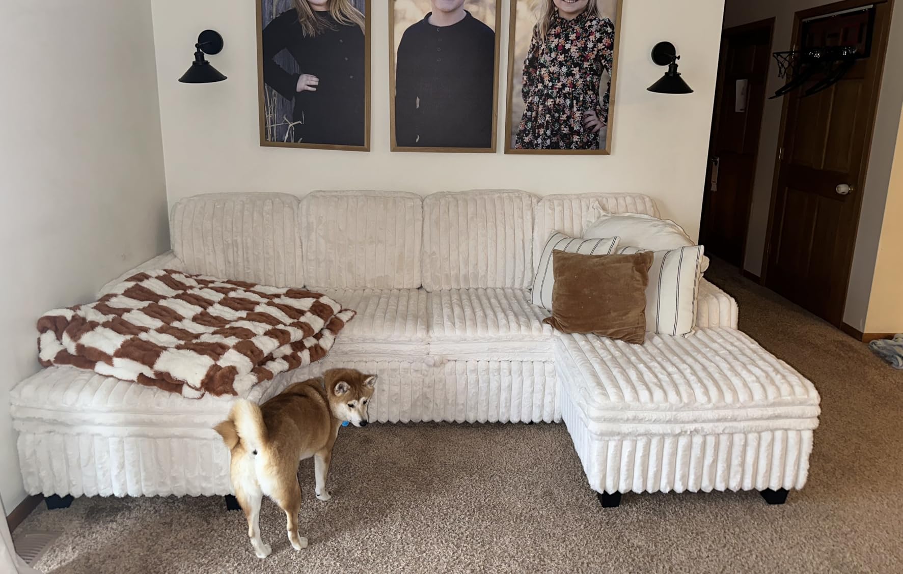 Belffin Oversized Sofa Bed Modular Sectional Sleeper Sofa with Pull Out Bed L Shaped Couch with Storage Chaise Black Couch customer photo 2