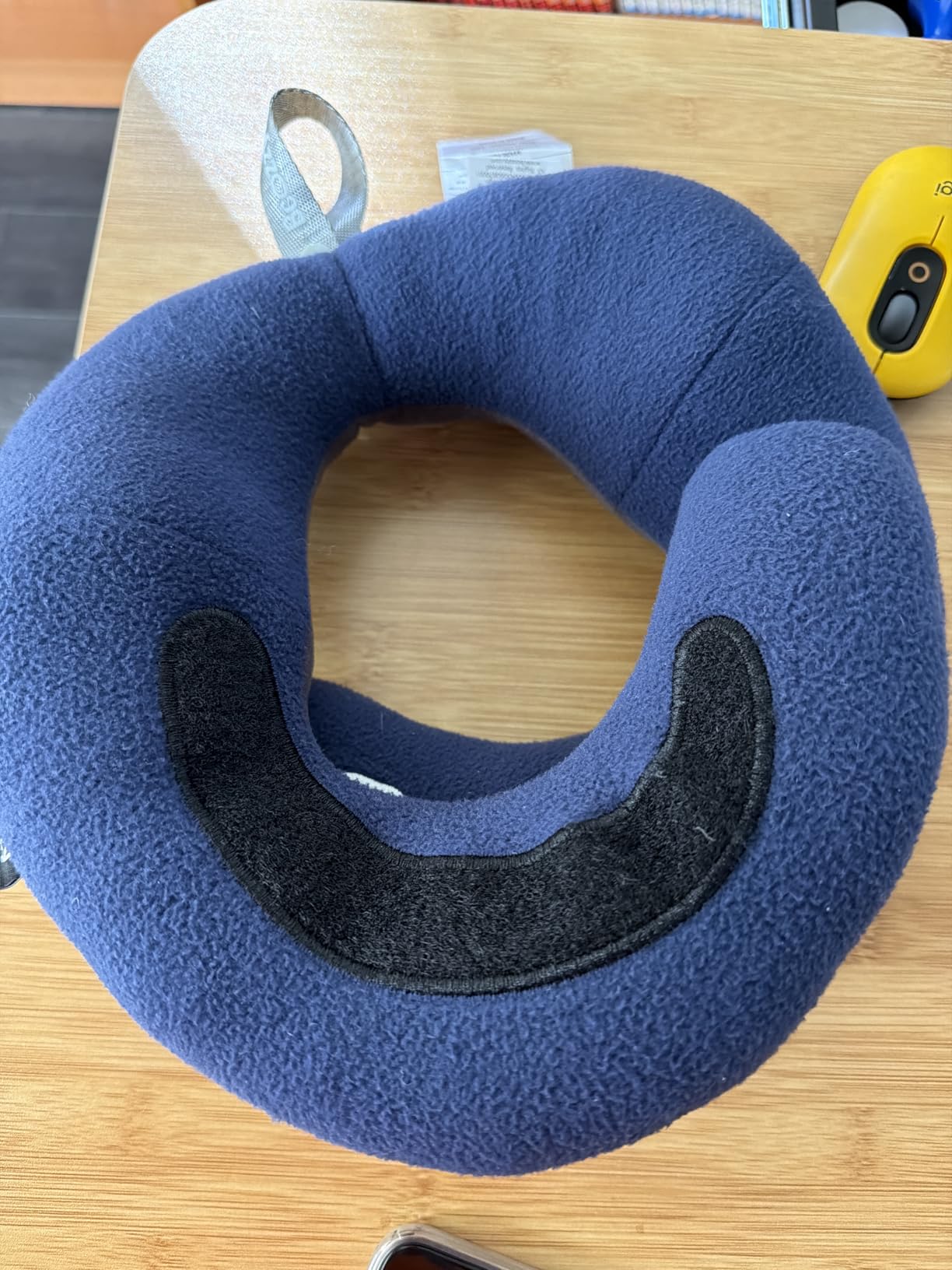 BCOZZY Organic Cotton Double Support Neck Pillow for Travel - 3 Ergonomic Positions for Head, Neck, and Chin Comfort - Ideal for Sleeping Upright on Flights, Cars, and at Home, Large, Gray customer photo 1