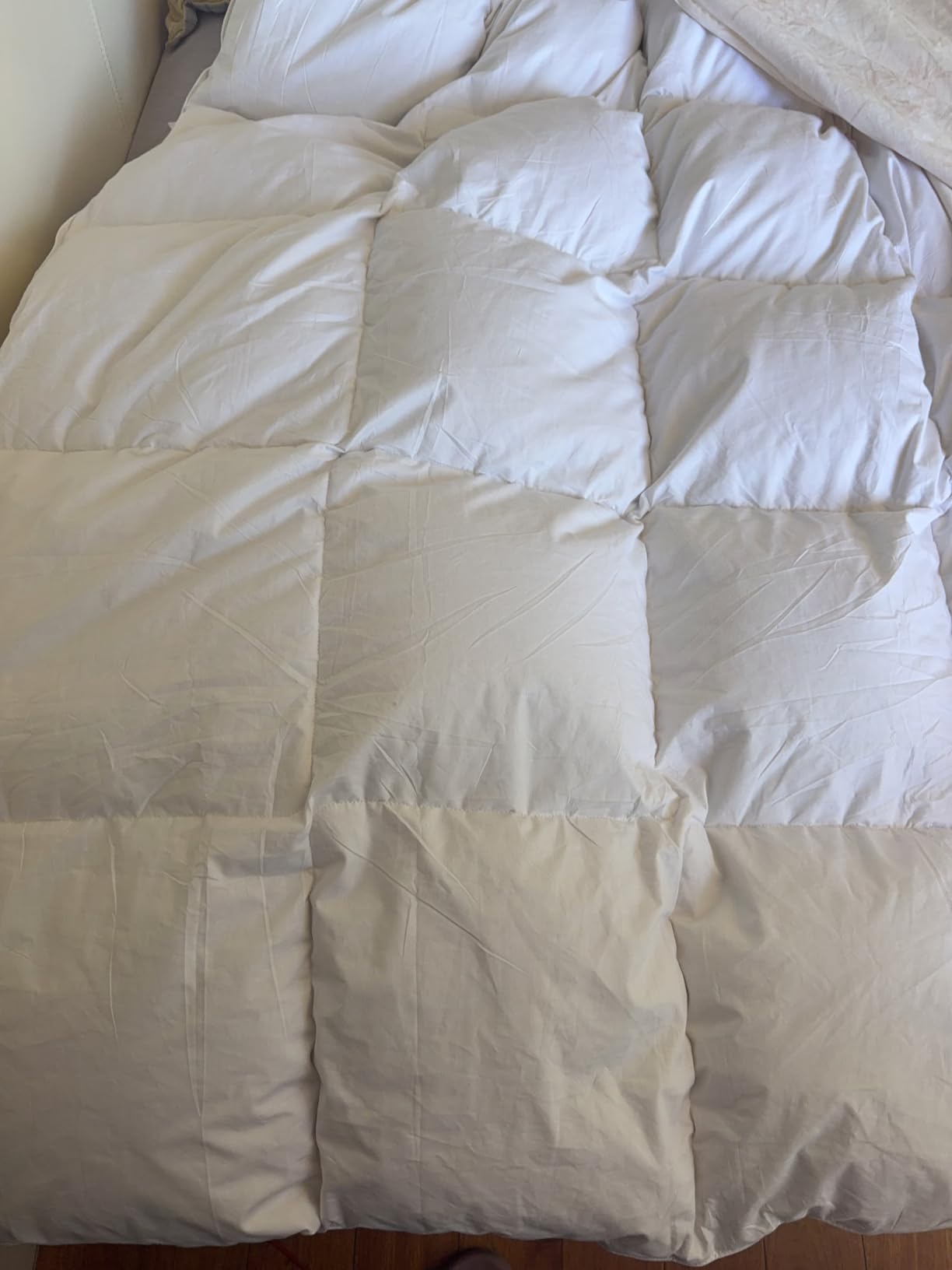 Goose Feather Down Fiber Comforter Queen Size, 100% Organic Cotton Duvet Insert, All-Season Luxury Duvet Insert with Baffle Box Design, 750+ Fill Power Hotel Collection Bedding Comforter customer photo 1