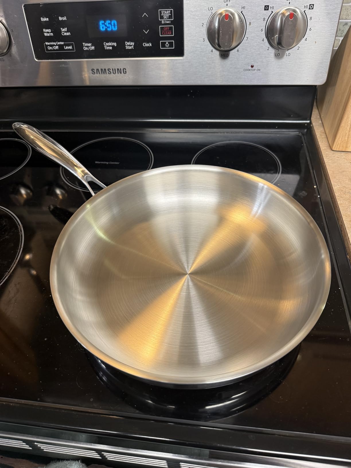 EWFEN 12 Inch Tri-Ply Stainless Steel Frying Pan, Compatible with All Cooktops Up to 600F, Large Frying Pan Induction-Ready Skillet, Dishwasher and Oven Safe, Even Heat, 12