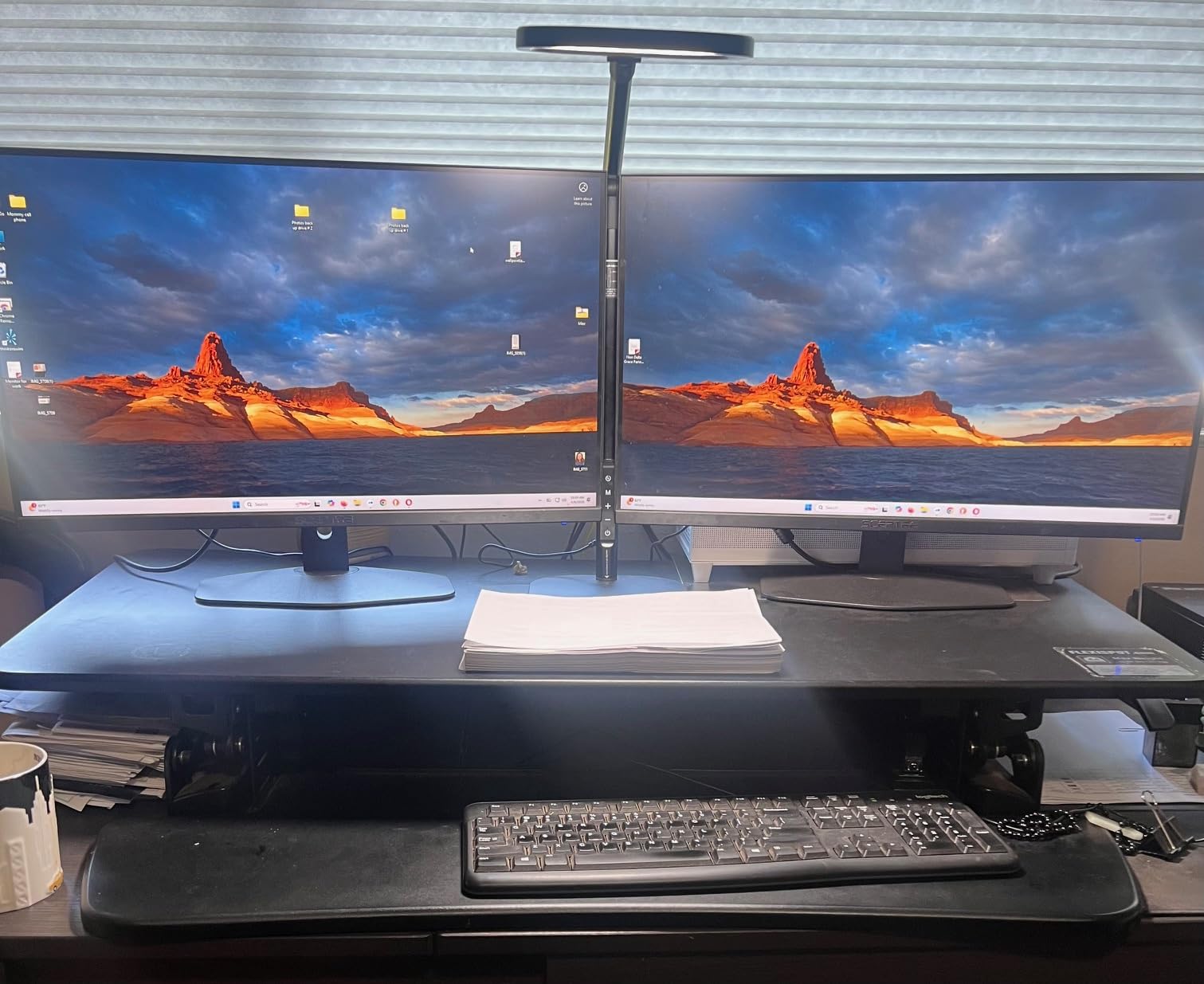 LitONES Led Desk Lamps for Home Office with Base, Tall Desk Lamp with 50 Light Modes and Memory Timer Func Computer Light, Flexible Adjustable Table Lamps for Video Conference, Architect customer photo 1