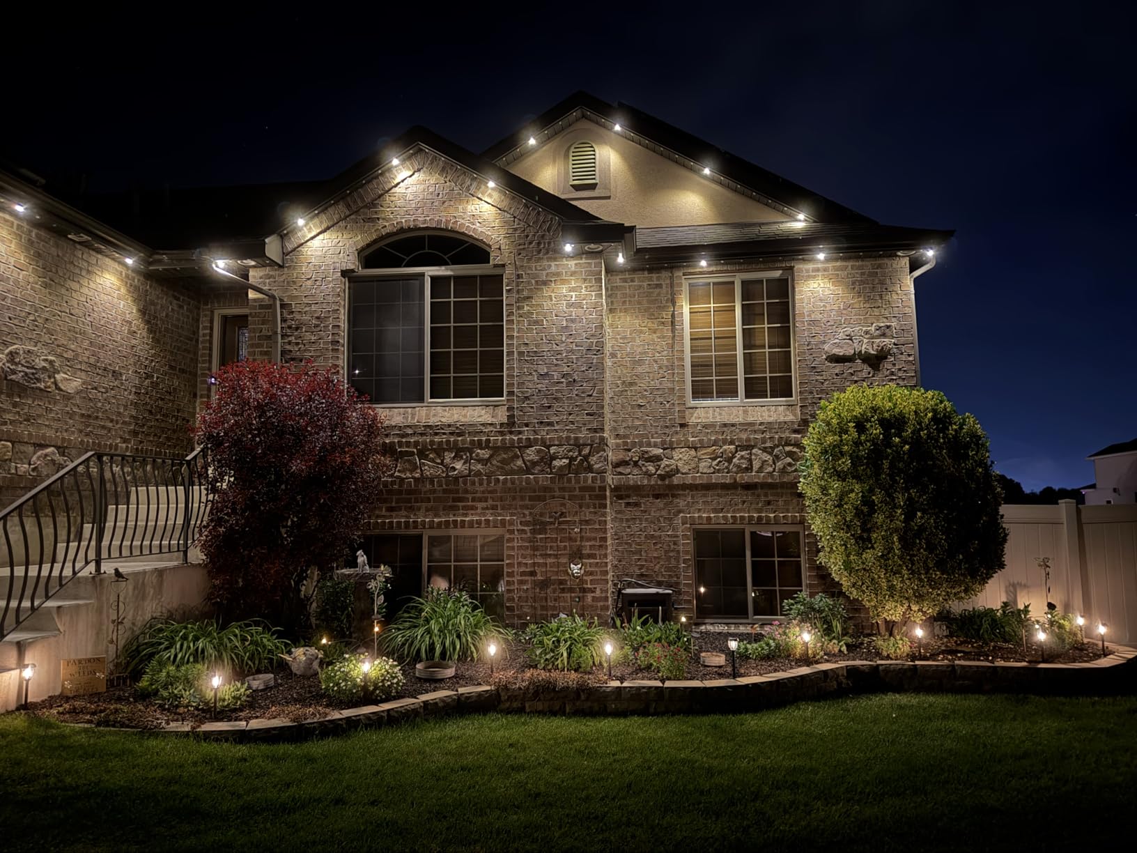 DERAYSION 12 Pack Solar Lights Outdoor, Solar Pathway Lights Auto On/Off Waterproof Garden Landscape Lighting for Path, Yard, Walkway, Driveway Decor customer photo 1