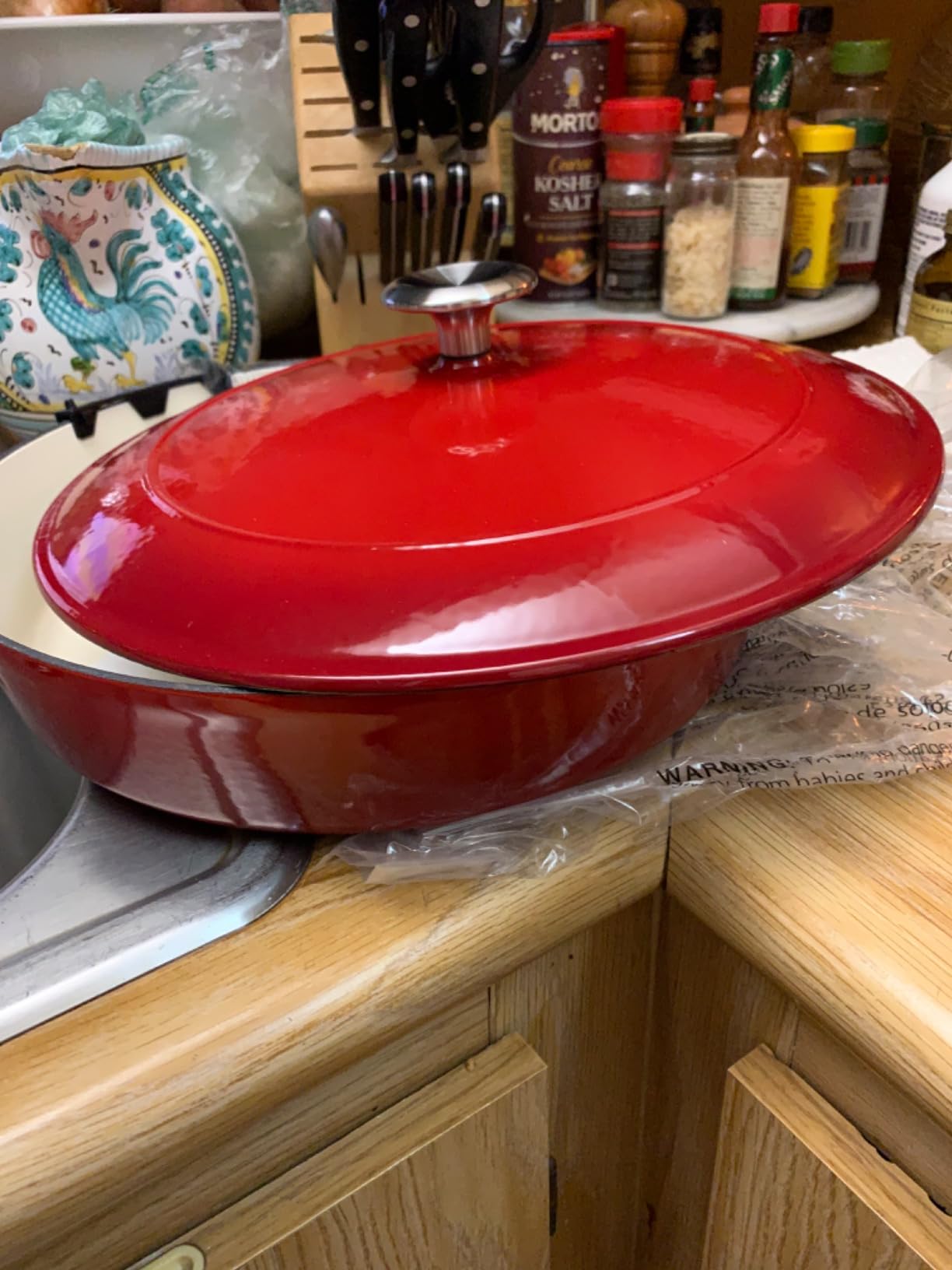 Tramontina Bestow Enameled Cast Iron Dutch Oven Pot with Lid, Round 5.5-quart, Smoke (Gold Knob) customer photo 2