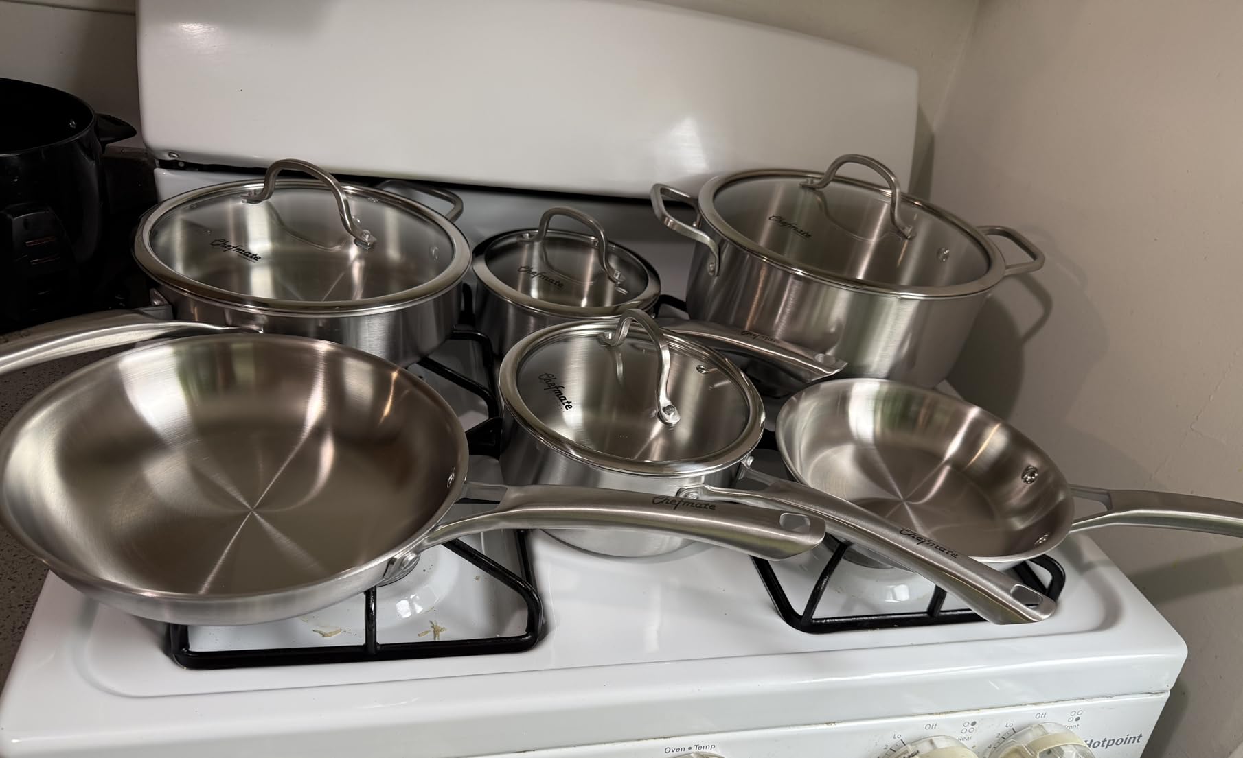 Stainless Steel Cookware Set, Tri-Ply Pots and Pans Set, 10 Pcs Stainless Steel Induction Kitchen Cookware Sets, PFOA Free, Frying Pans, Butter warmer, Saute Pan & Stock Pot, Compatible with All Cooktops customer photo 1