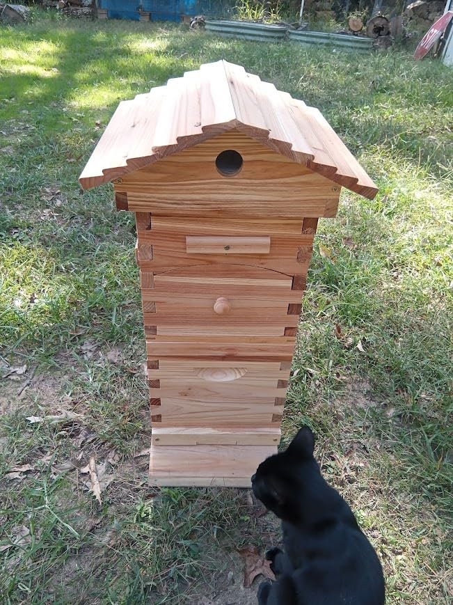 Bee Hive,Auto-Harvest Honey Beehive Wooden Box,Auto Bee Hives Boxes Starter kit with with Observation Chamber,Beehives and Supplies Starter Kit for Beekeepers customer photo 2