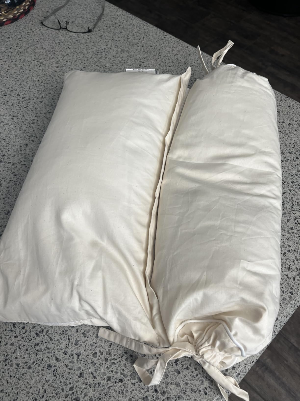 Buckwheat Pillow - 3 Point Support Buckwheat Hull Pillow for Less Pain, 2IN1 Tartary Buckwheat Neck Roll Pillow for Best Support, Adjustable Cervical Neck Pillow with Organic Cotton Pillowcase customer photo 2