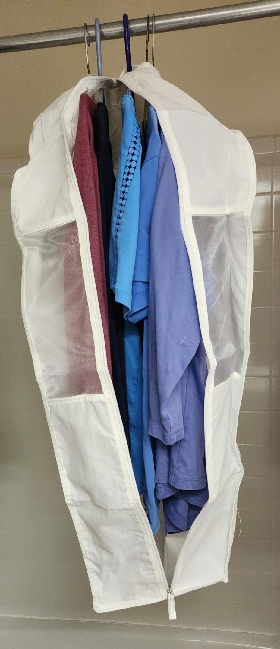Univivi Premium Cotton Garment Bags for Hanging Clothes and Storage, 40 Inch Washable Suit Cover Bag with Extra Large 10