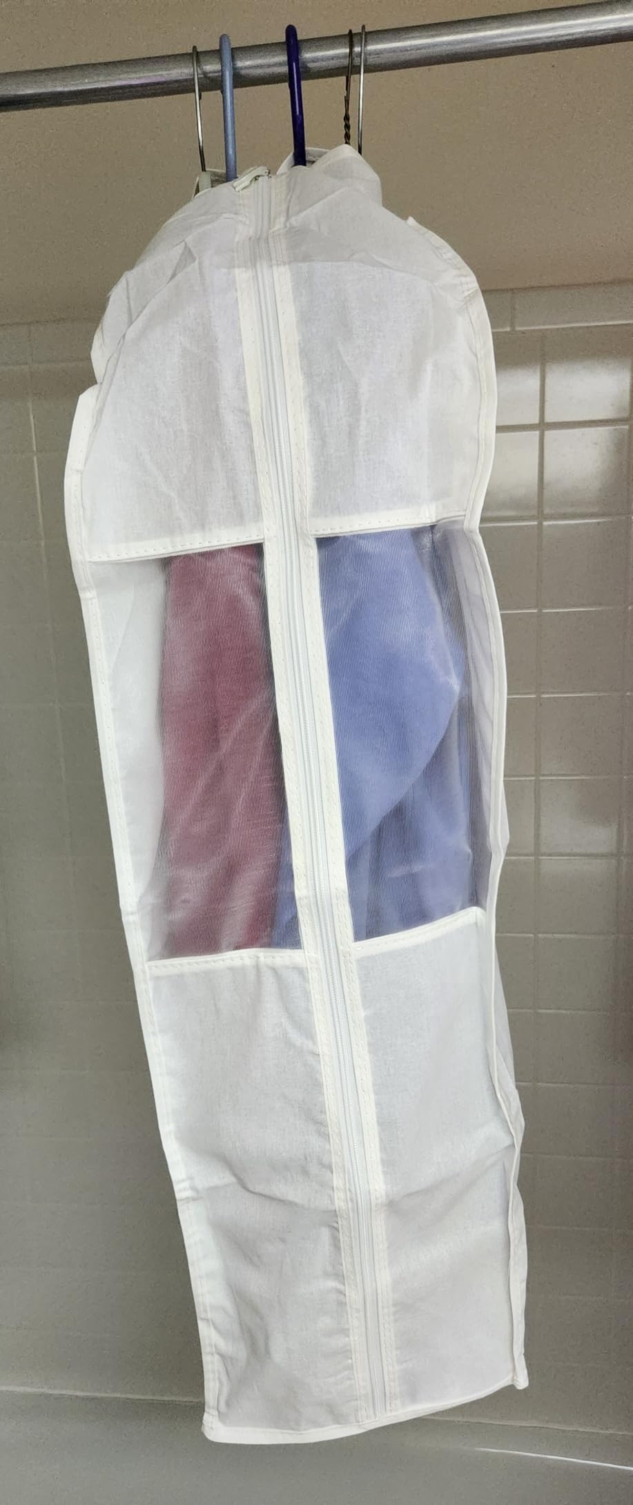 Univivi Premium Cotton Garment Bags for Hanging Clothes and Storage, 40 Inch Washable Suit Cover Bag with Extra Large 10