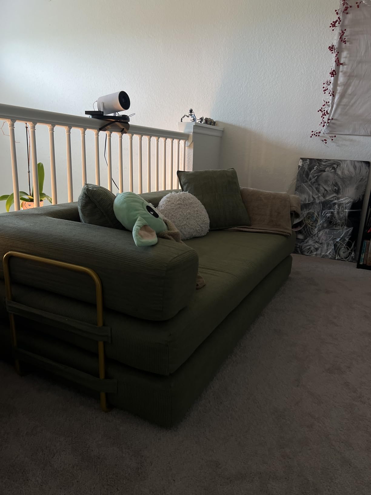 4-in-1 Folding Convertible Sofa Bed, 78 Inch Boneless Couch with Fixed-Shape Frame, Corduroy Loveseat Sleeper with Pull Out Bed, Floor Sofa Modular Futon Couch for Living Room Bedroom Lounge (Beige) customer photo 1