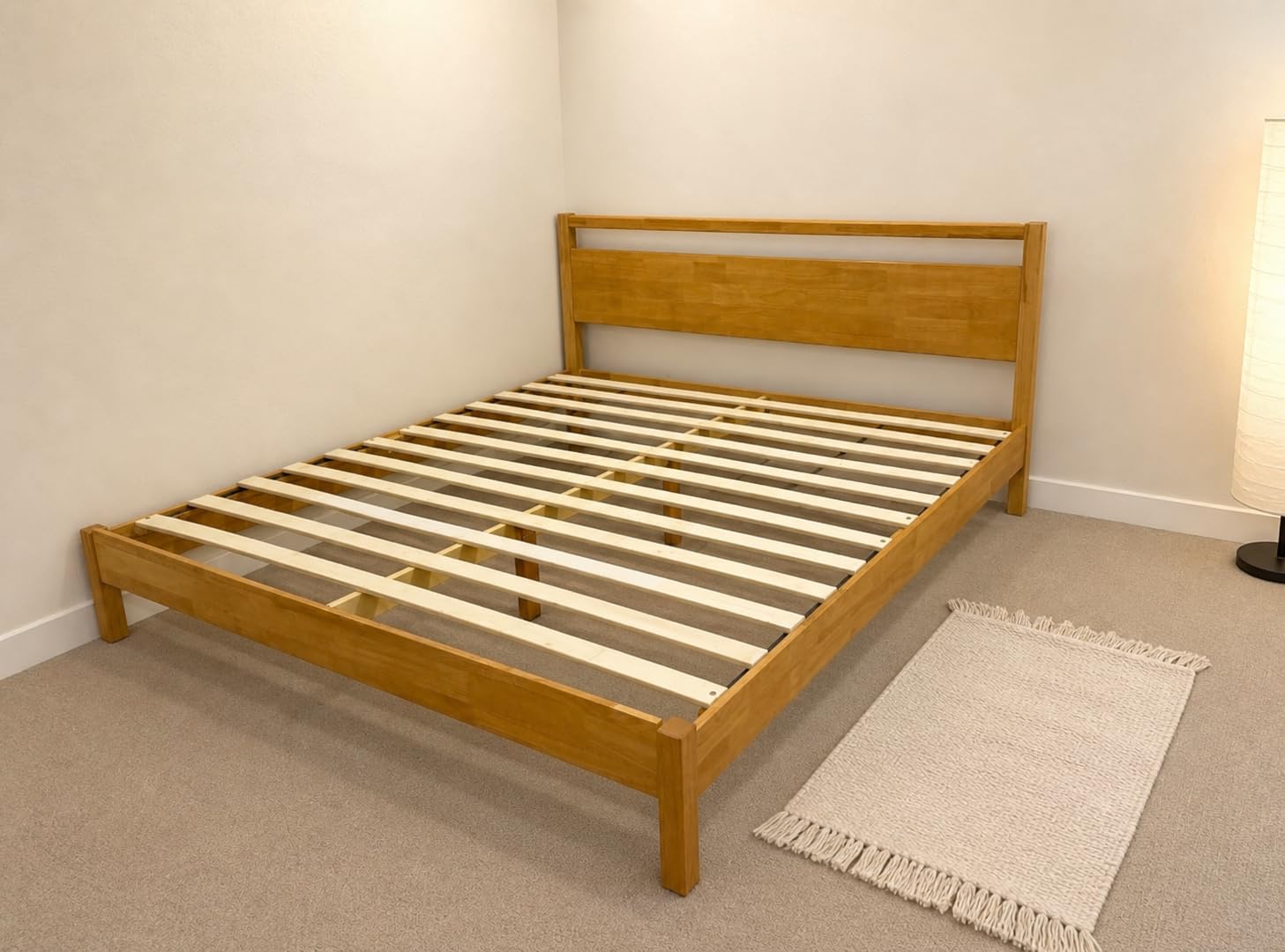 LIFEMENT Signature Wood Platform Bed Frame with Headboard, Essential, Noise Free, Under Bed Storage, No Box Spring Needed, Easy Assembly, Cherry, Queen customer photo 1