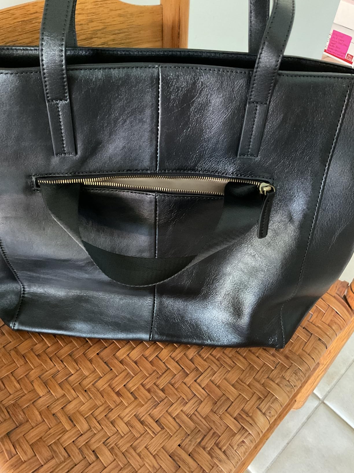 befen Vintage Genuine Leather Work Tote Bag for Women Large Tote Bag with Zipper Leather Purse and Handbags with Compartment customer photo 2