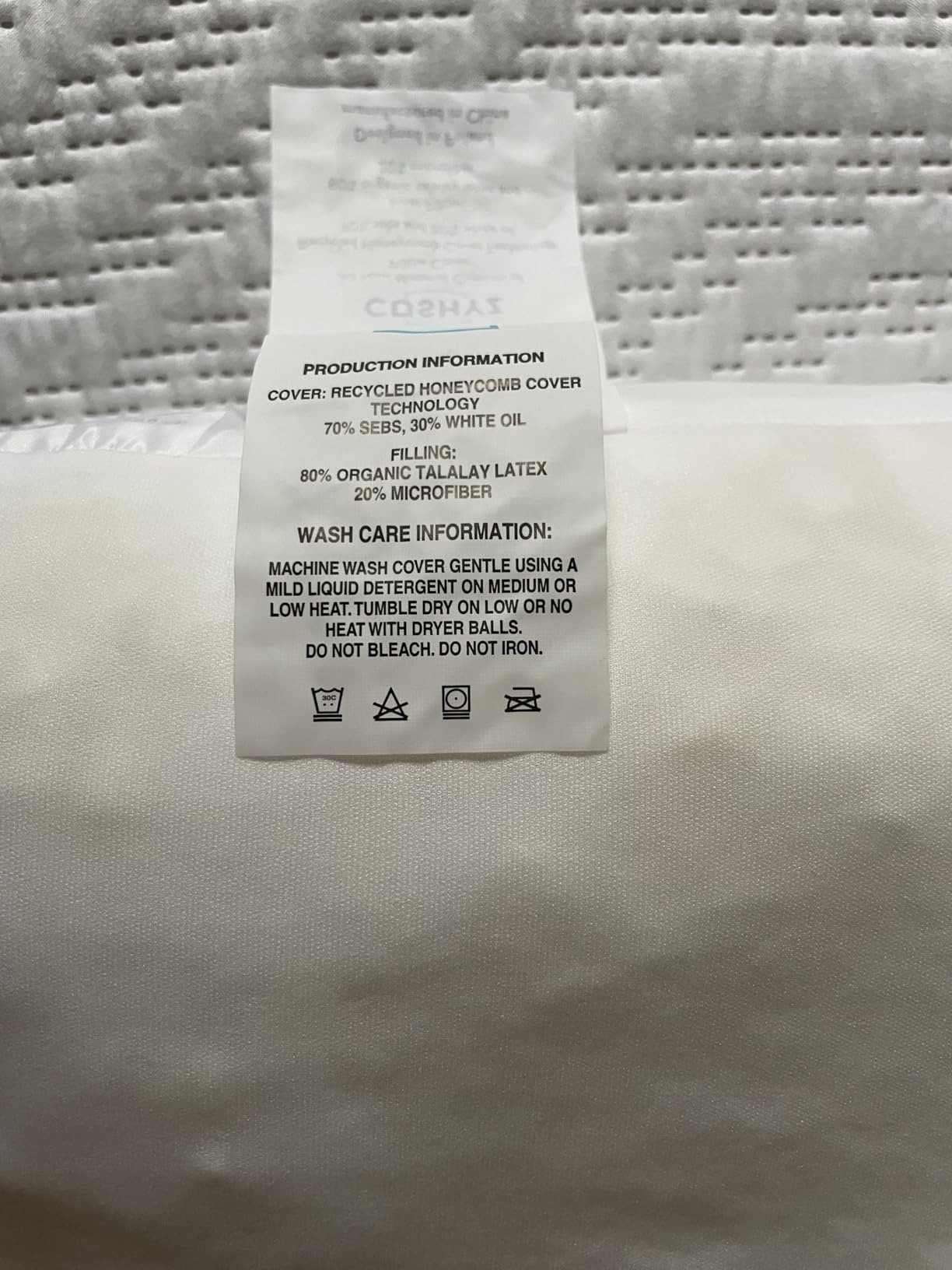Premium Organic Talalay Latex Pillow - 28x20 inch Curved Design with Cooling 3D Honeycomb Cover, Ergonomic Neck & Shoulder Support, Adjustable Loft for Side, Back & Stomach Sleepers customer photo 1