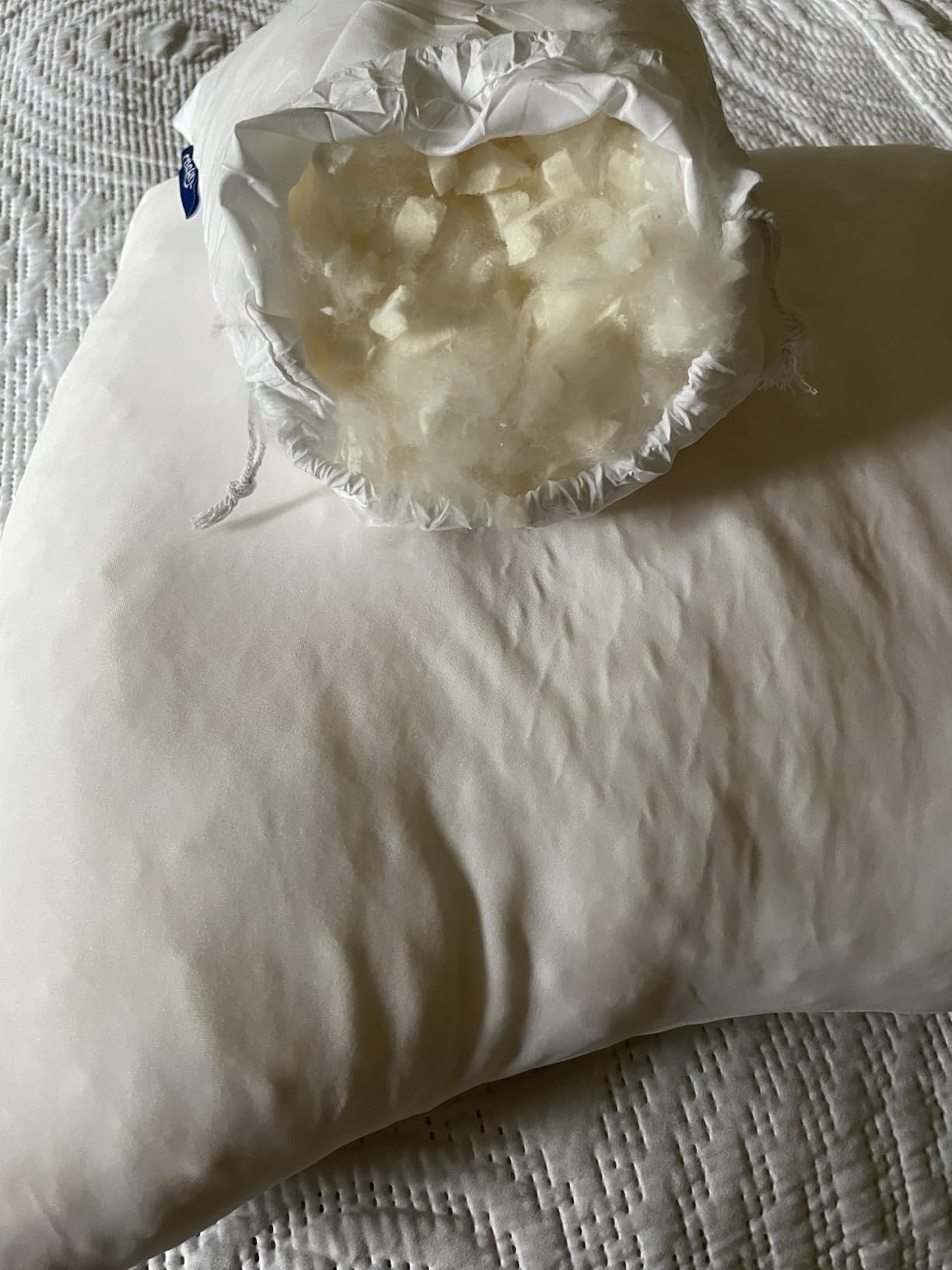 Premium Organic Talalay Latex Pillow - 28x20 inch Curved Design with Cooling 3D Honeycomb Cover, Ergonomic Neck & Shoulder Support, Adjustable Loft for Side, Back & Stomach Sleepers customer photo 2