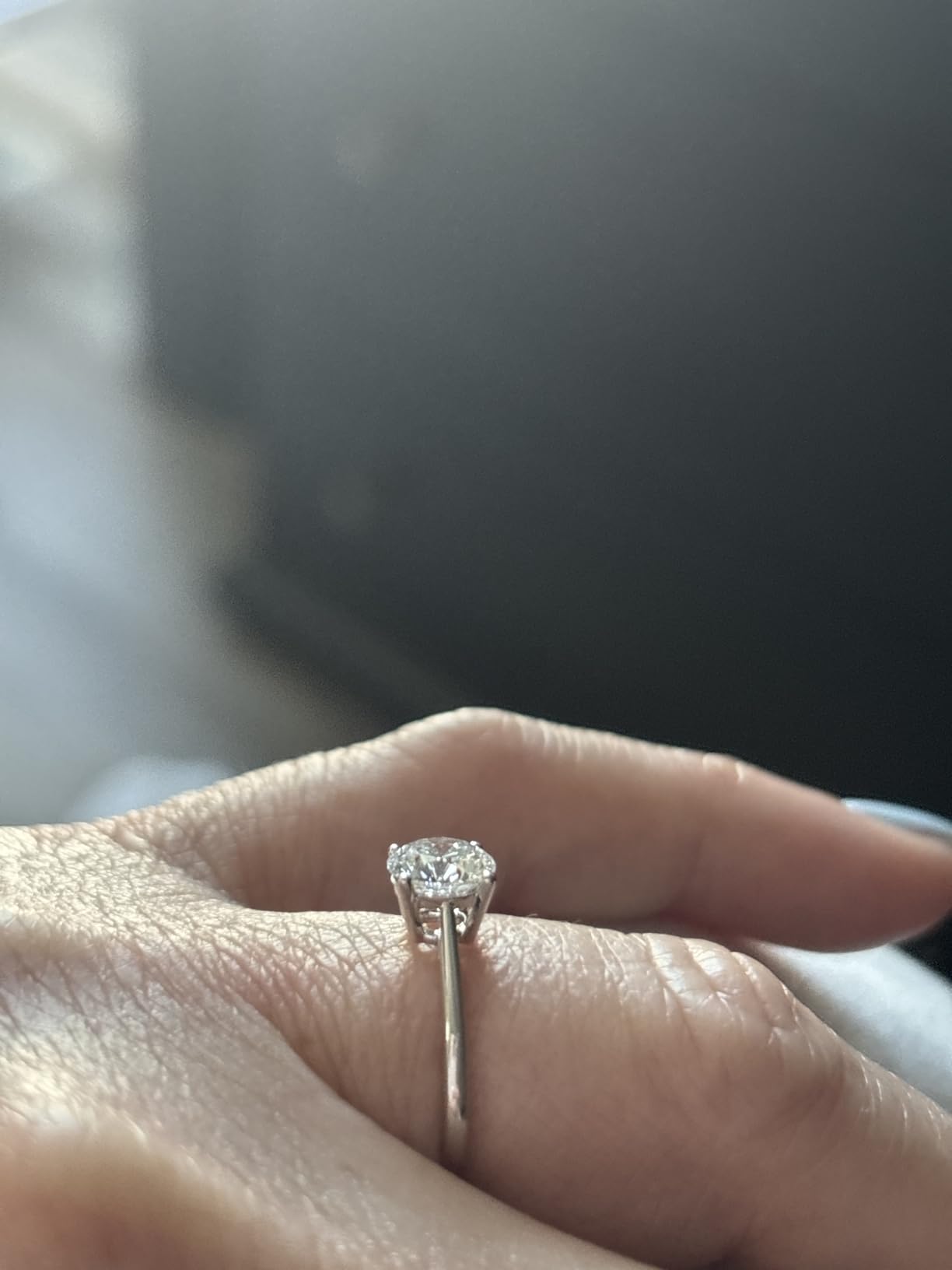 1-3 Carat Lab Grown Diamond 14K White Gold Engagement Ring for Women, IGI Certified Round Cut (D-E Color VS1-VS2) Classic 4-Prong Ring customer photo 1