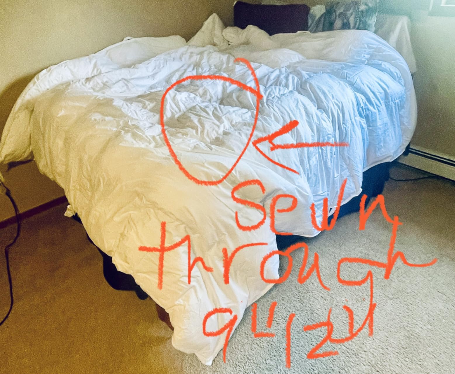 Microfiber Filled Down Alternative Comforter - Luxury Down Alternative Duvet Insert with Lightweight & Breathable Microfiber Filling and GOTS Certified Organic Cotton Cover (King/Cal King Size) customer photo 2