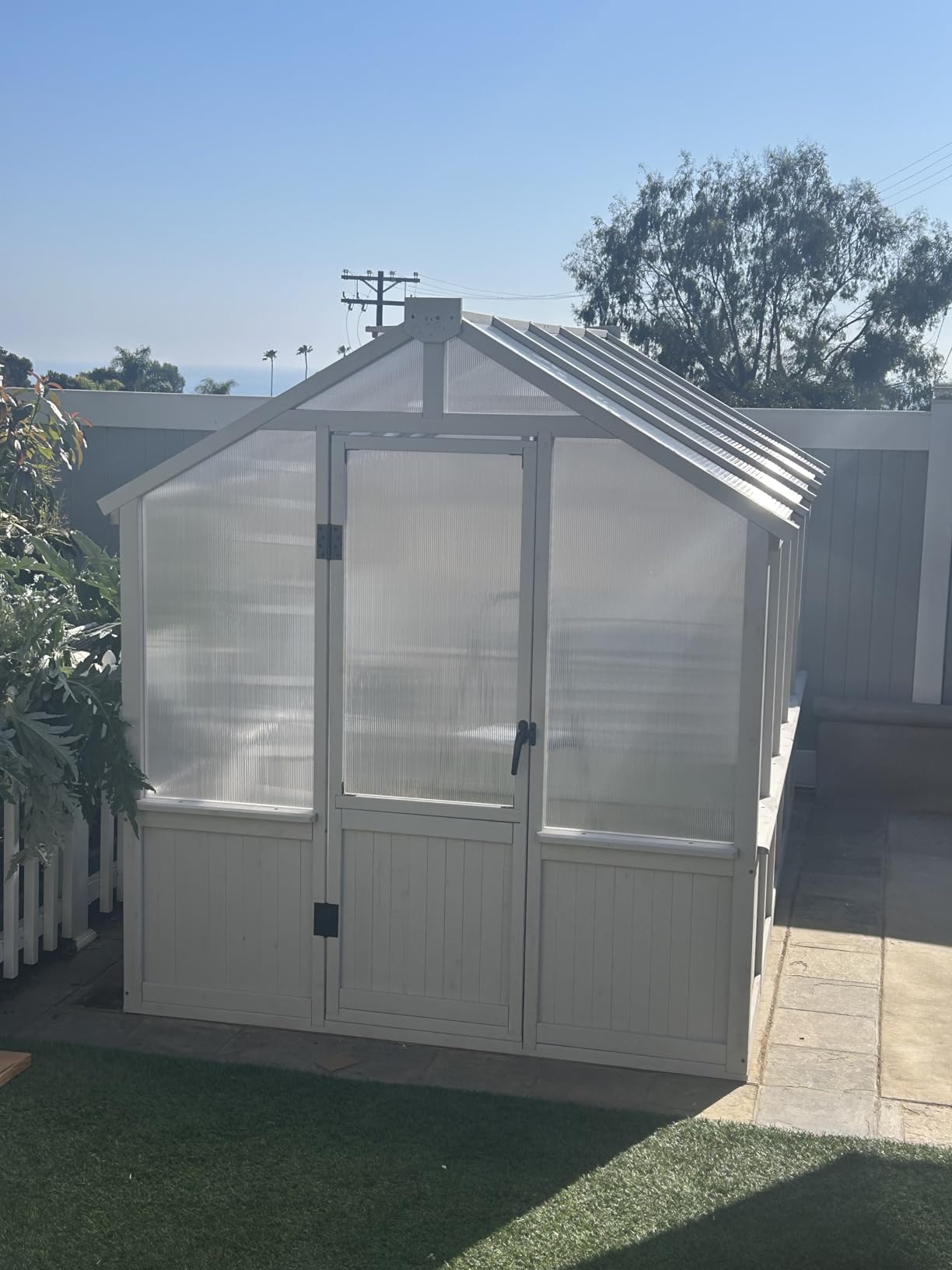MUPATER 8 x 10FT Wooden Greenhouse with 6mm Polycarbonate Panels for UV Protection and Heat Insulation, Adjustable Ventilated Window & Lockable Door, Walk-in Greenhouse for Outdoors, Patio, Backyard customer photo 1